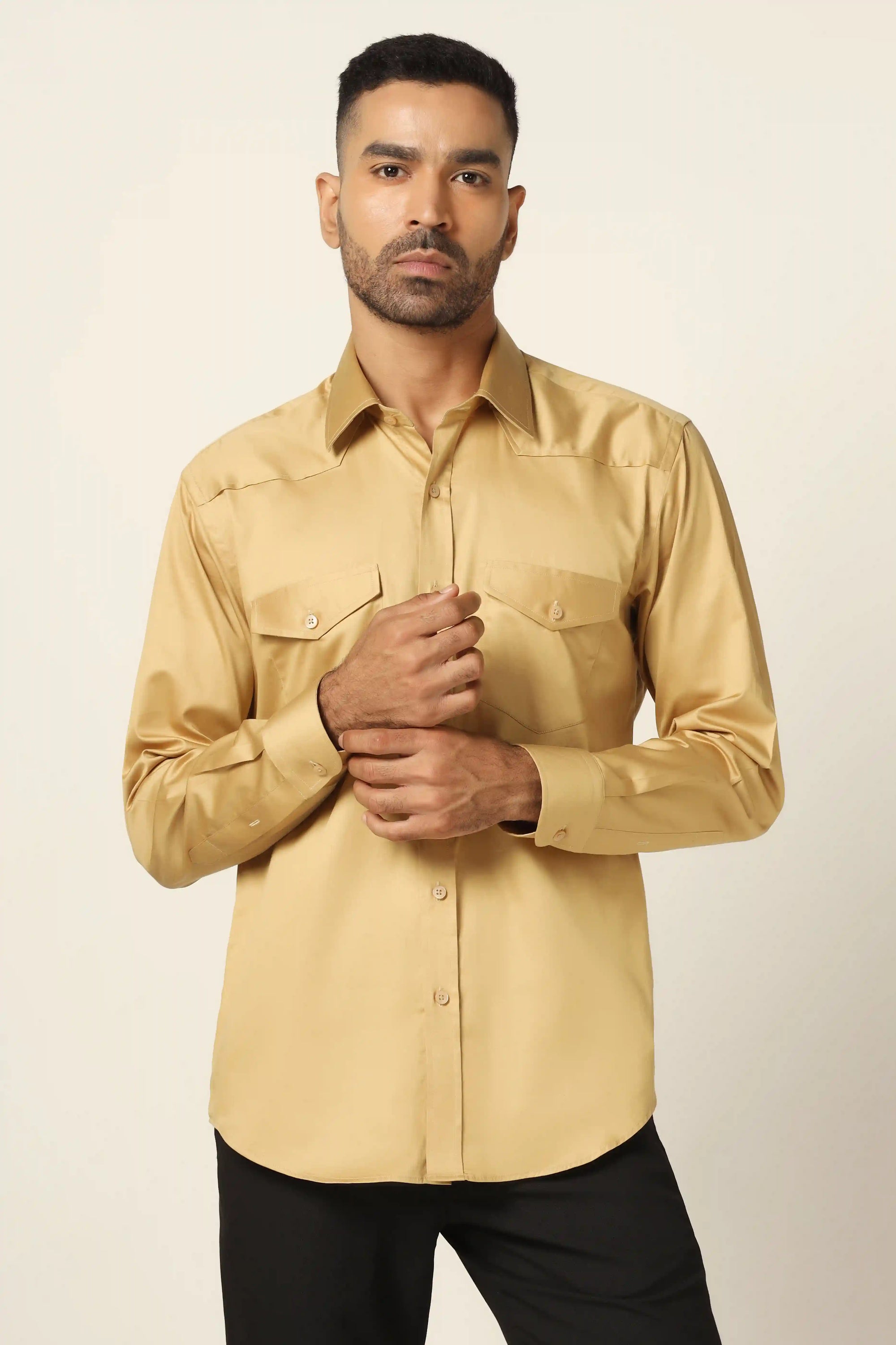 Embrace effortless style with the Beige Safari Shirt. Shop Now!