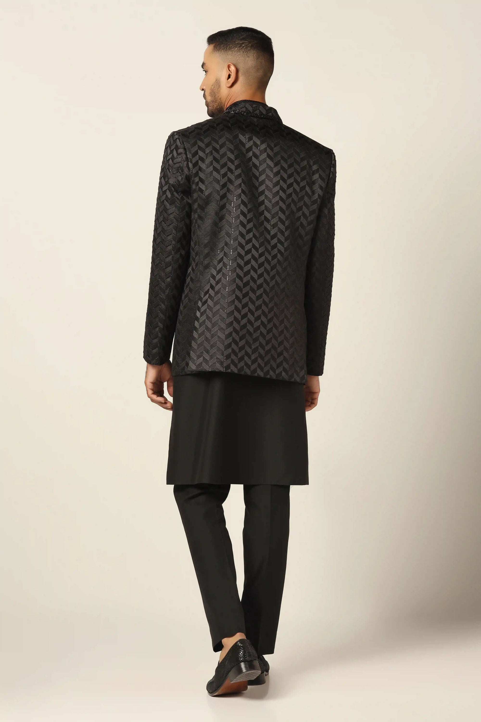Make a statement with the Black Indowestern, featuring exquisite embroidery. Shop now!