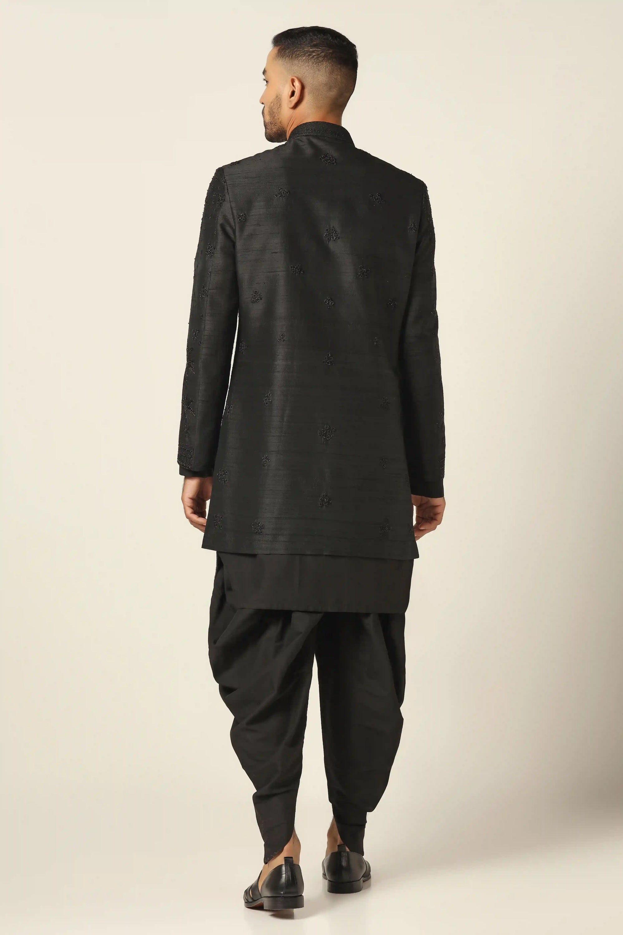 Elevate your style with the Black Indowestern set. Buy Now!