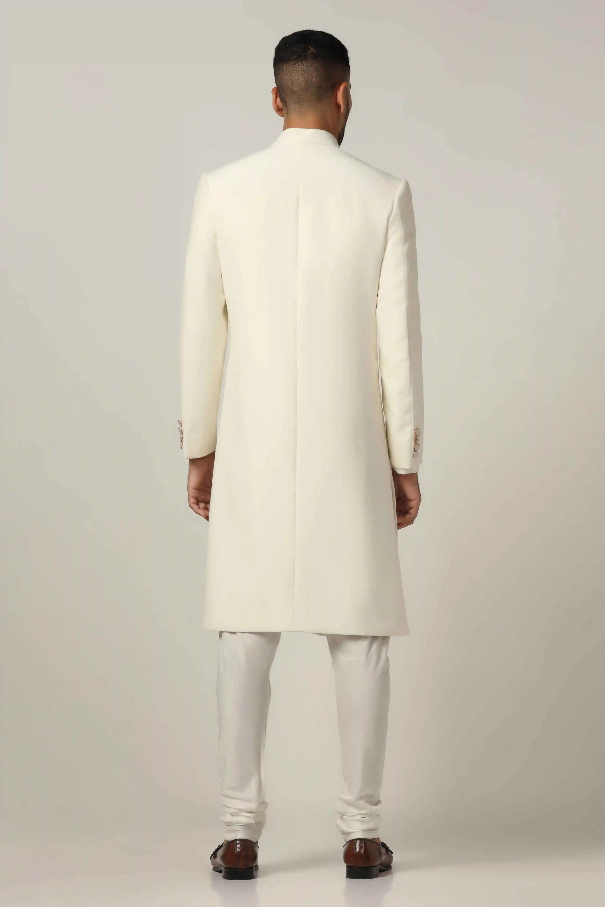 Elevate your style with the Off-White Indowestern, a blend of tradition and modern charm. Shop now!