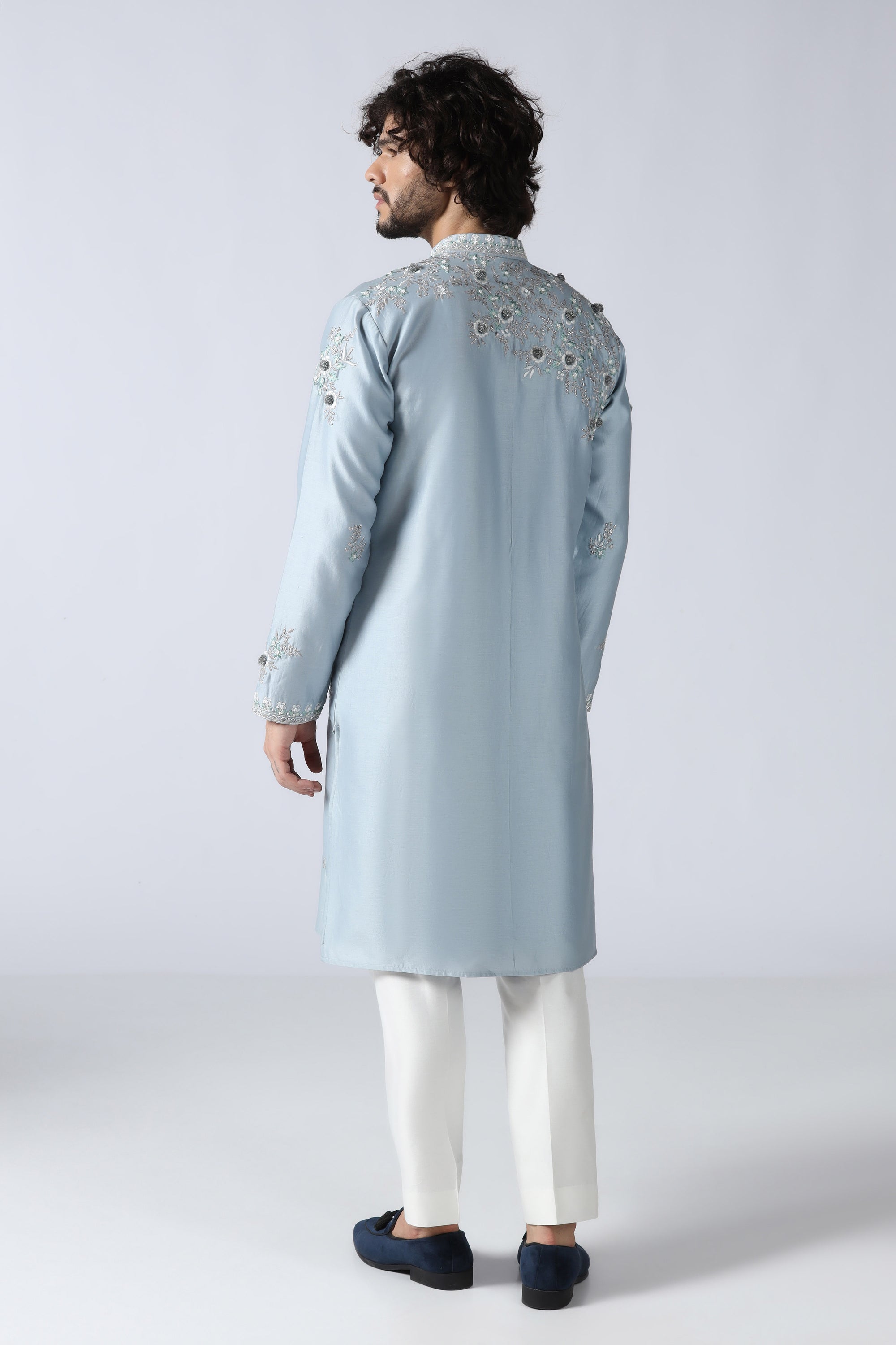 Light Blue Embroidered Kurta Set