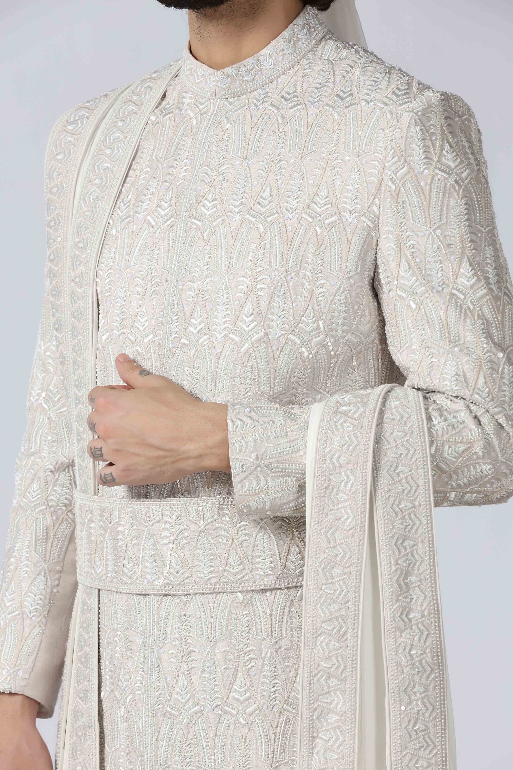 Ivory & Peach Sherwani