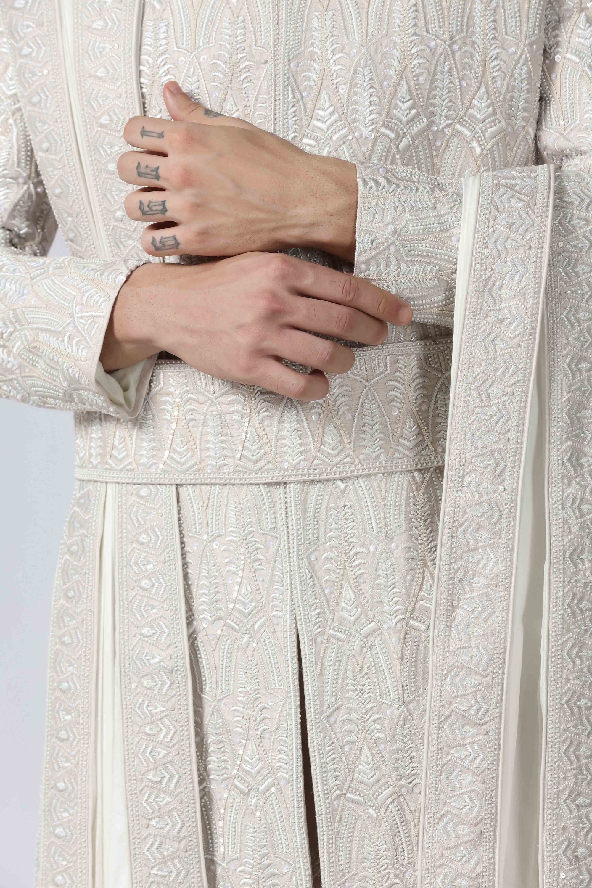 Ivory & Peach Sherwani