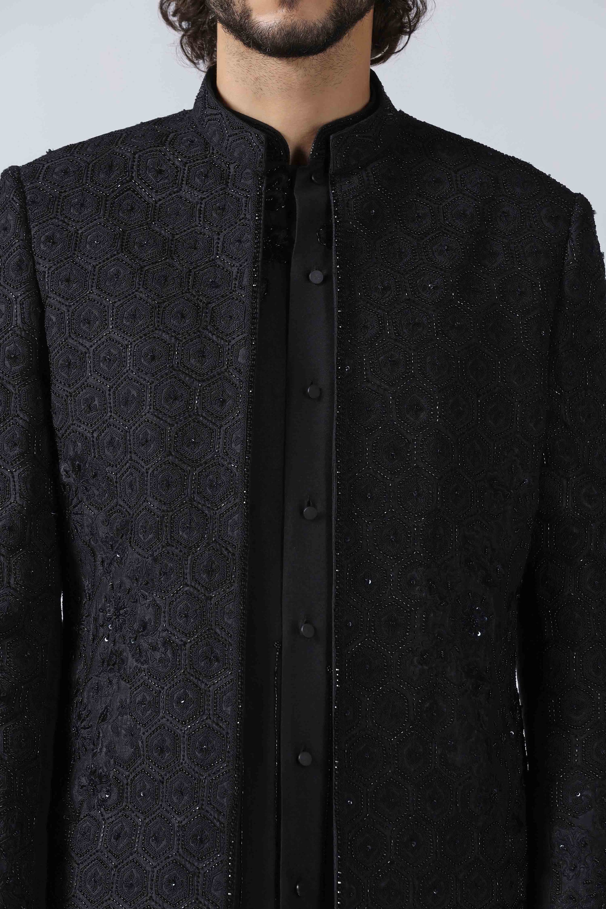 Black Layered Indowestern
