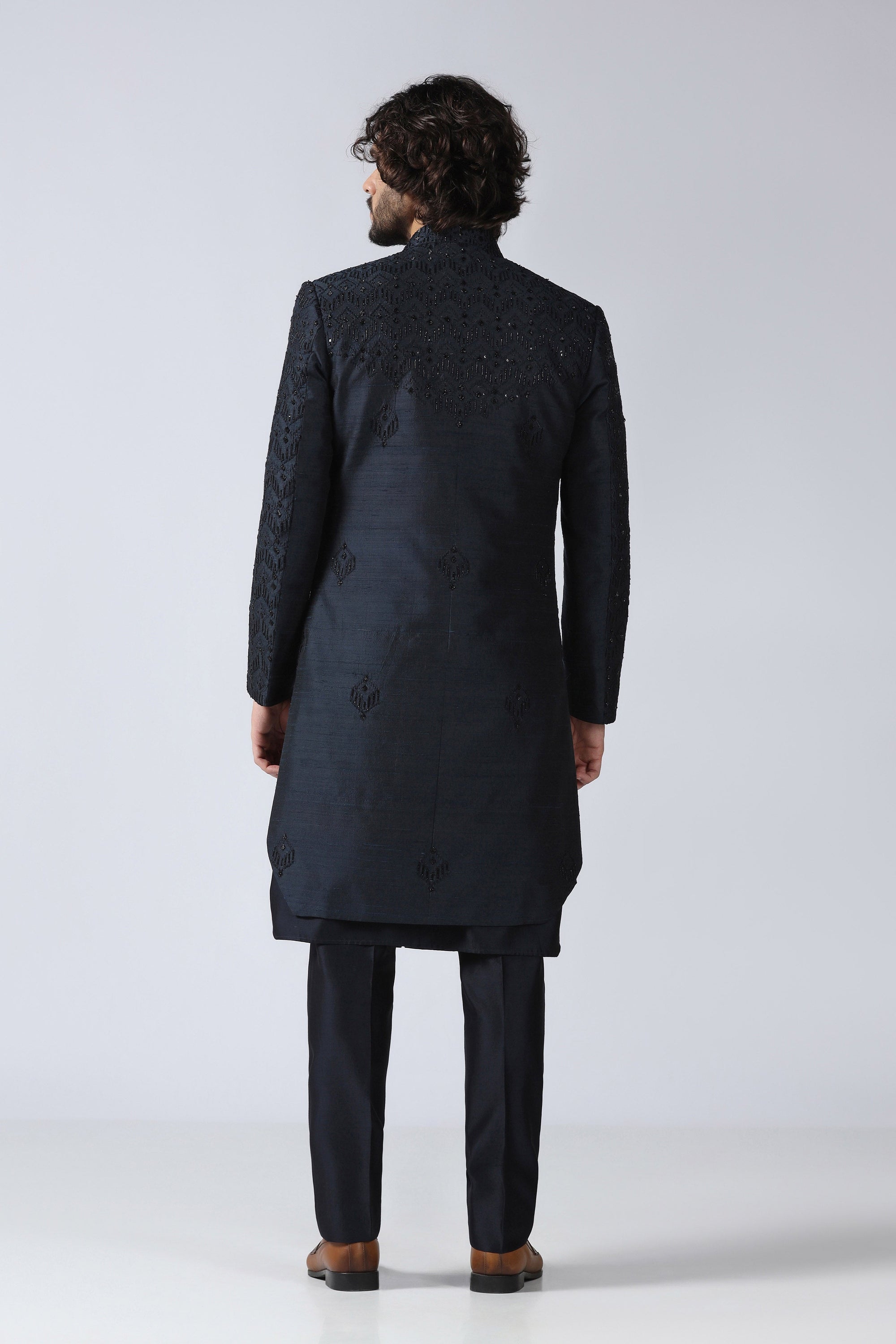 Navy Layered Indowestern