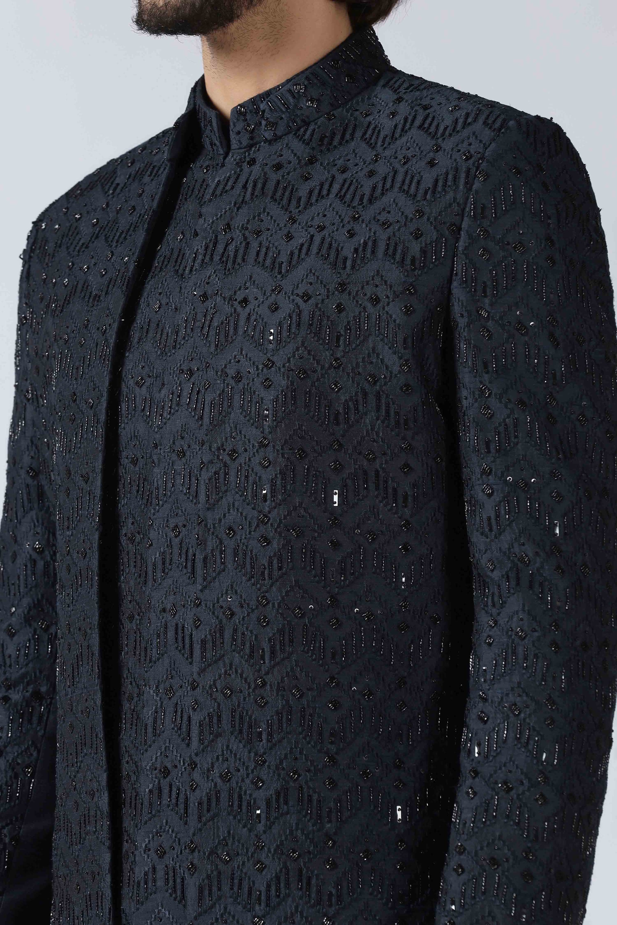 Navy Layered Indowestern