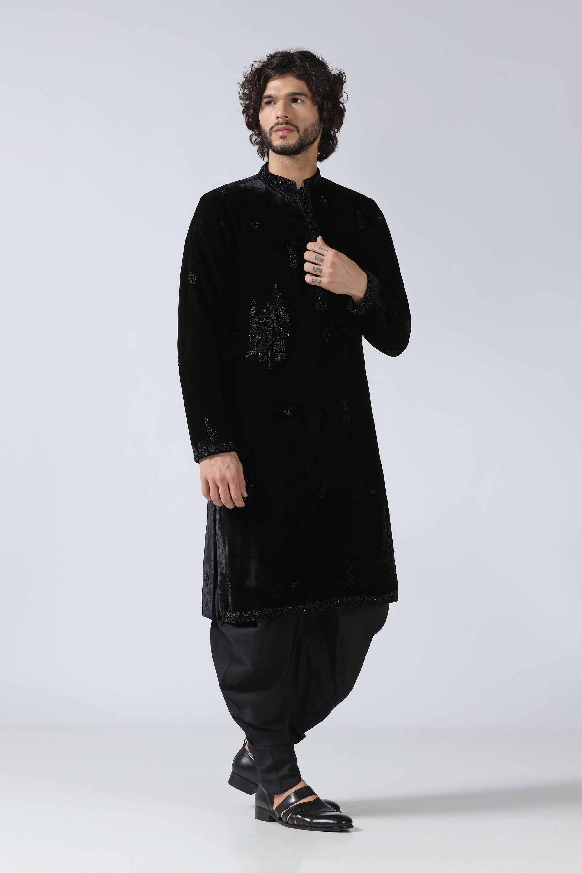 Black Velvet Kurta