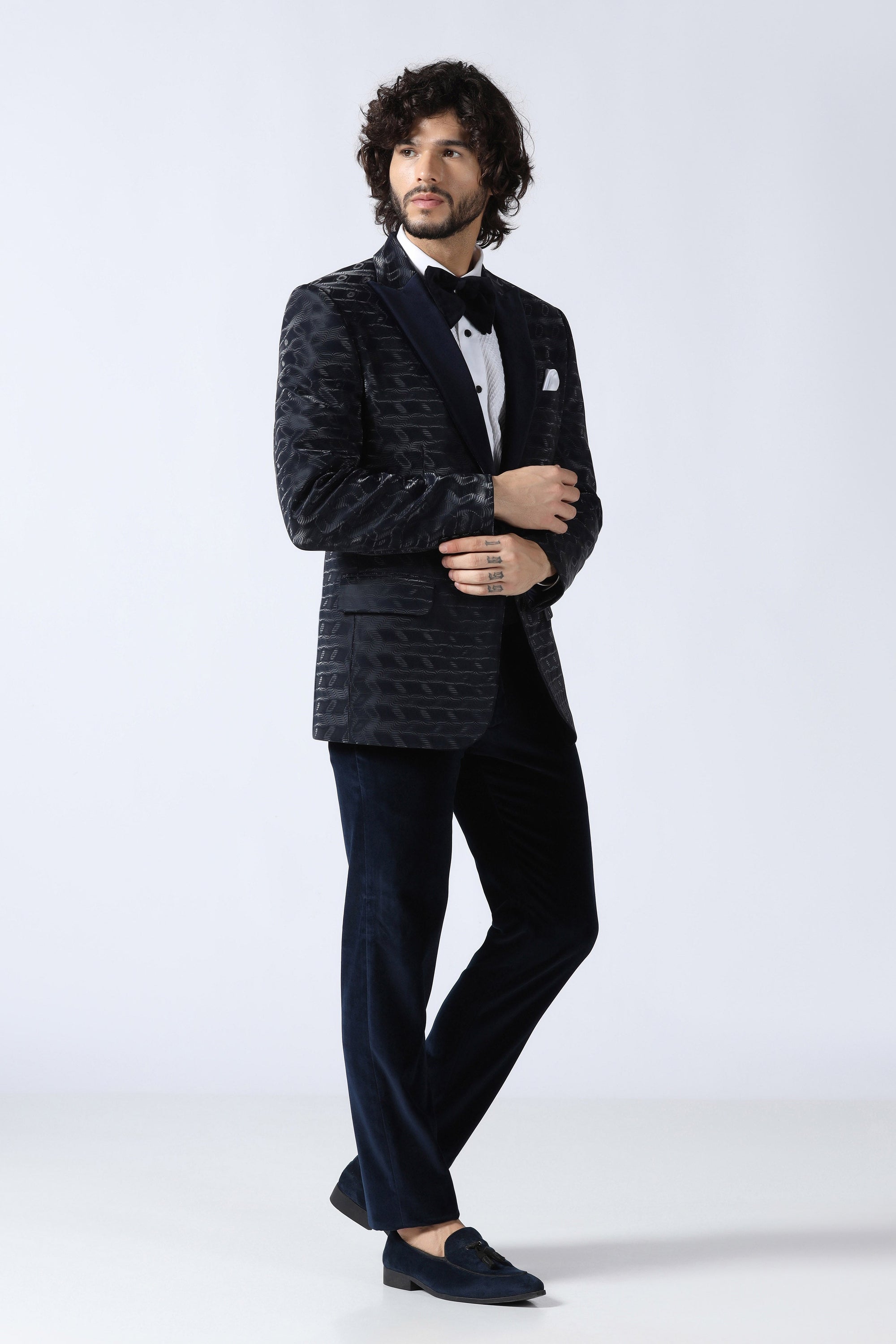 Navy Jacquard Tuxedo