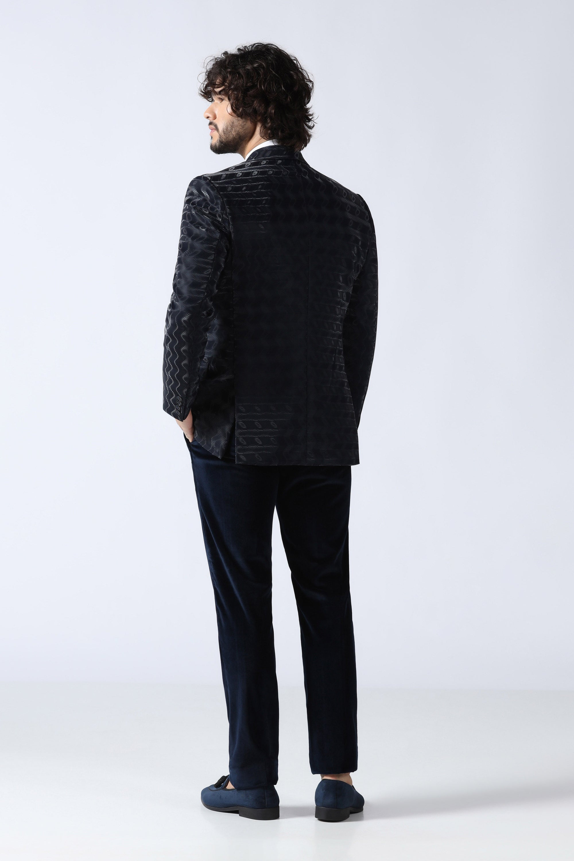 Navy Jacquard Tuxedo