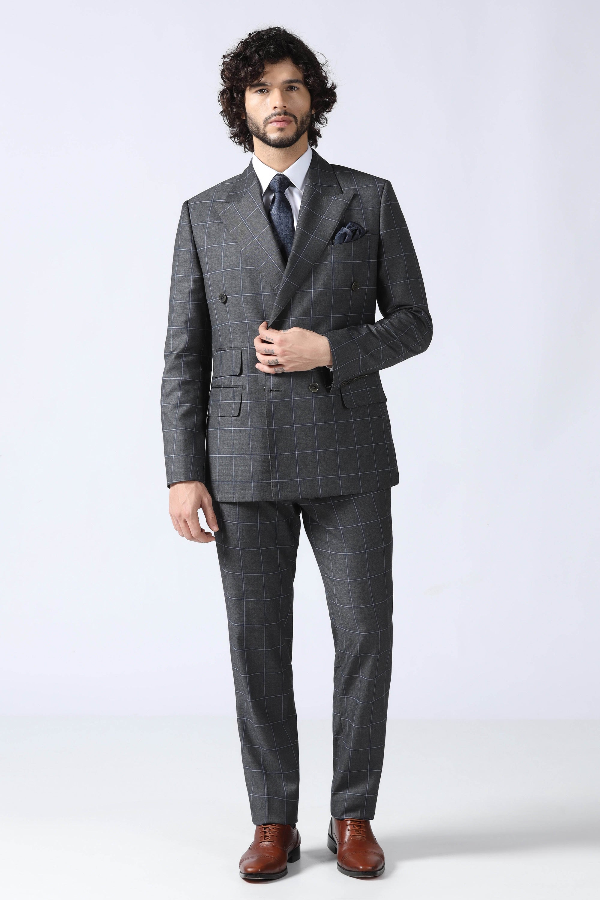 Grey Double Breast Suit