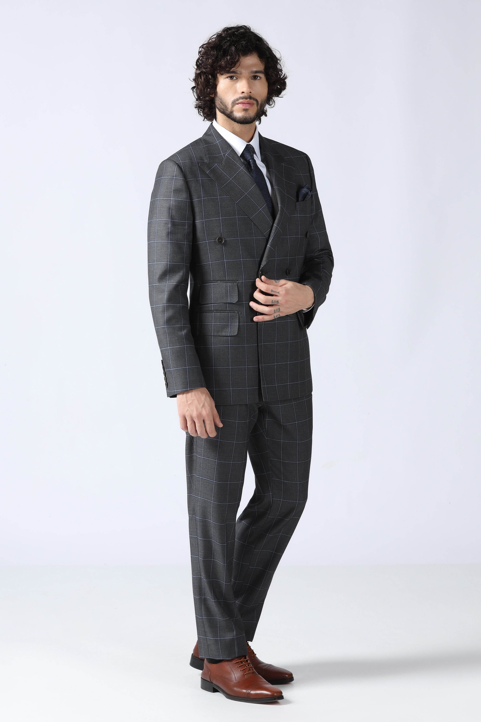 Grey Double Breast Suit