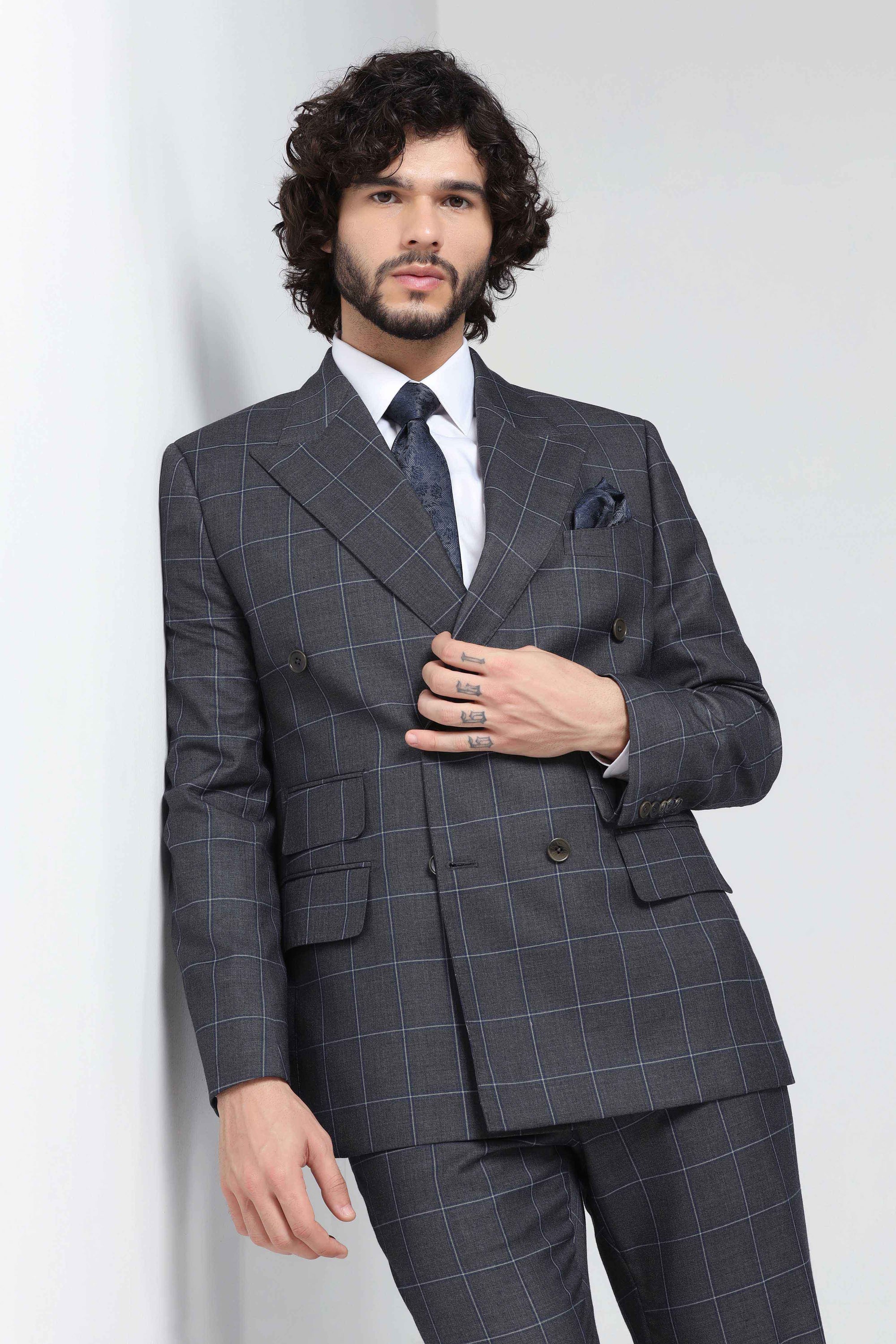 Grey Double Breast Suit