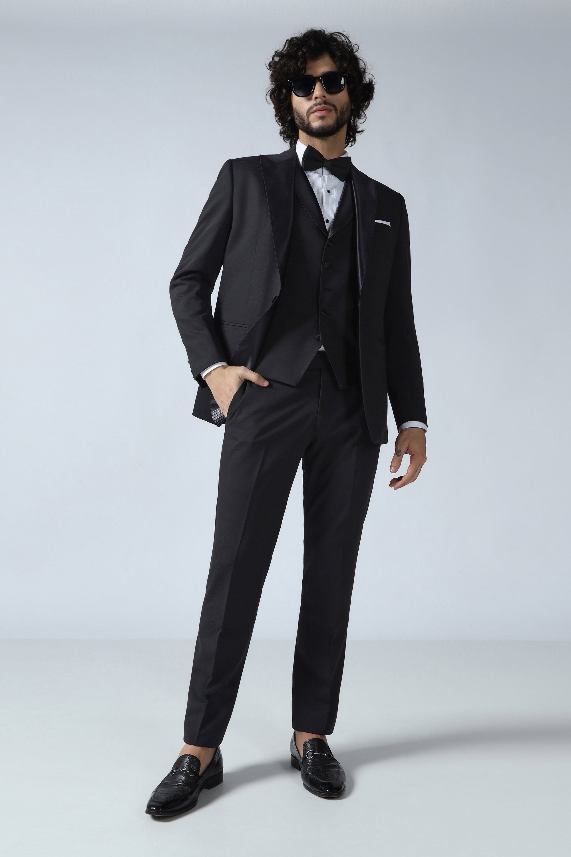 Black Textured Tuxedo