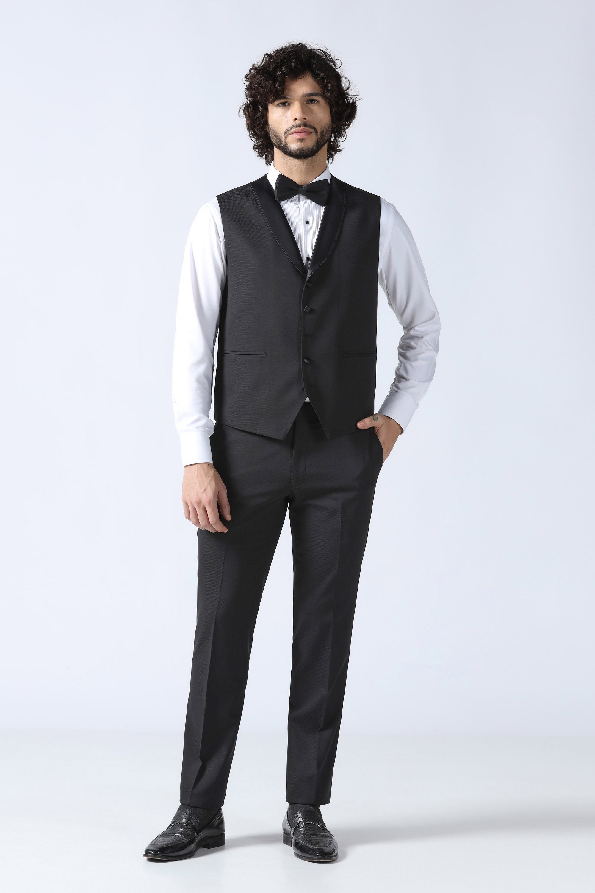 Black Textured Tuxedo