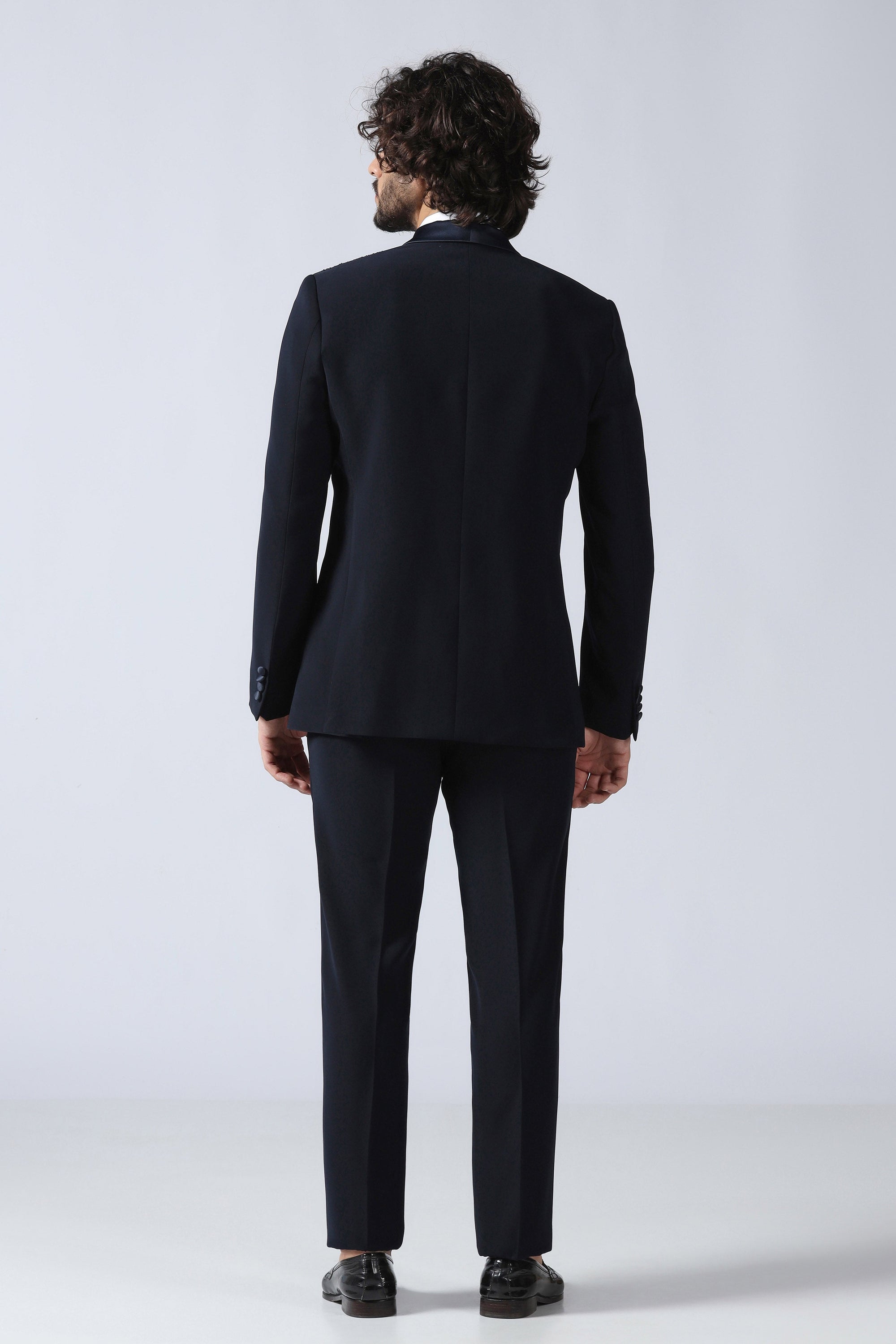 Navy Embroidered Tuxedo