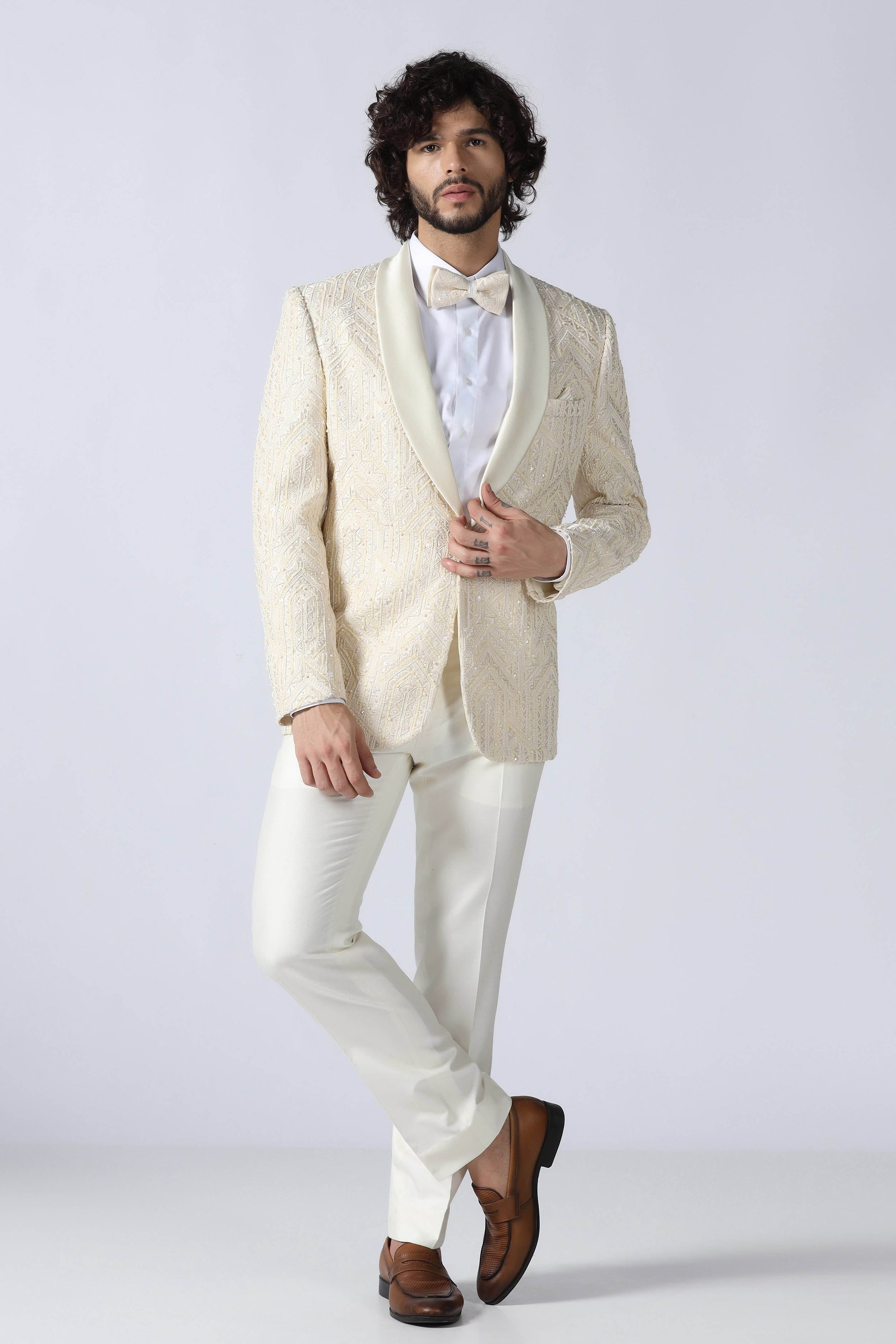Ivory Embroidered Tuxedo