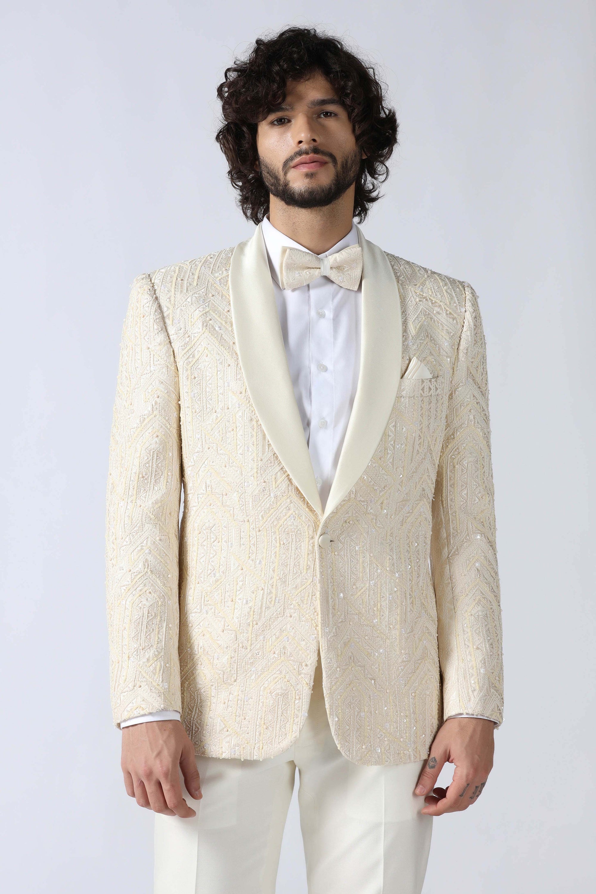Ivory Embroidered Tuxedo