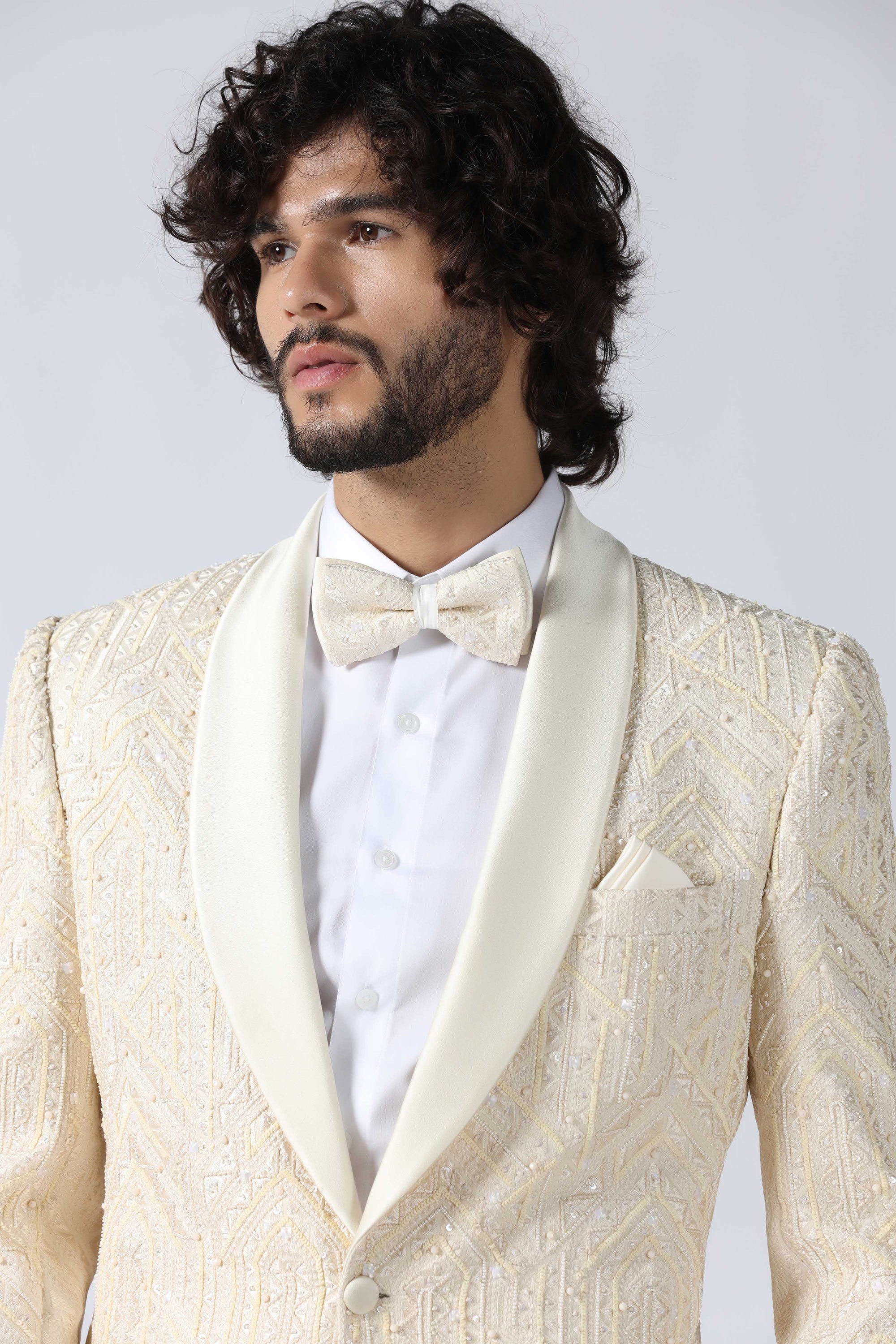 Ivory Embroidered Tuxedo