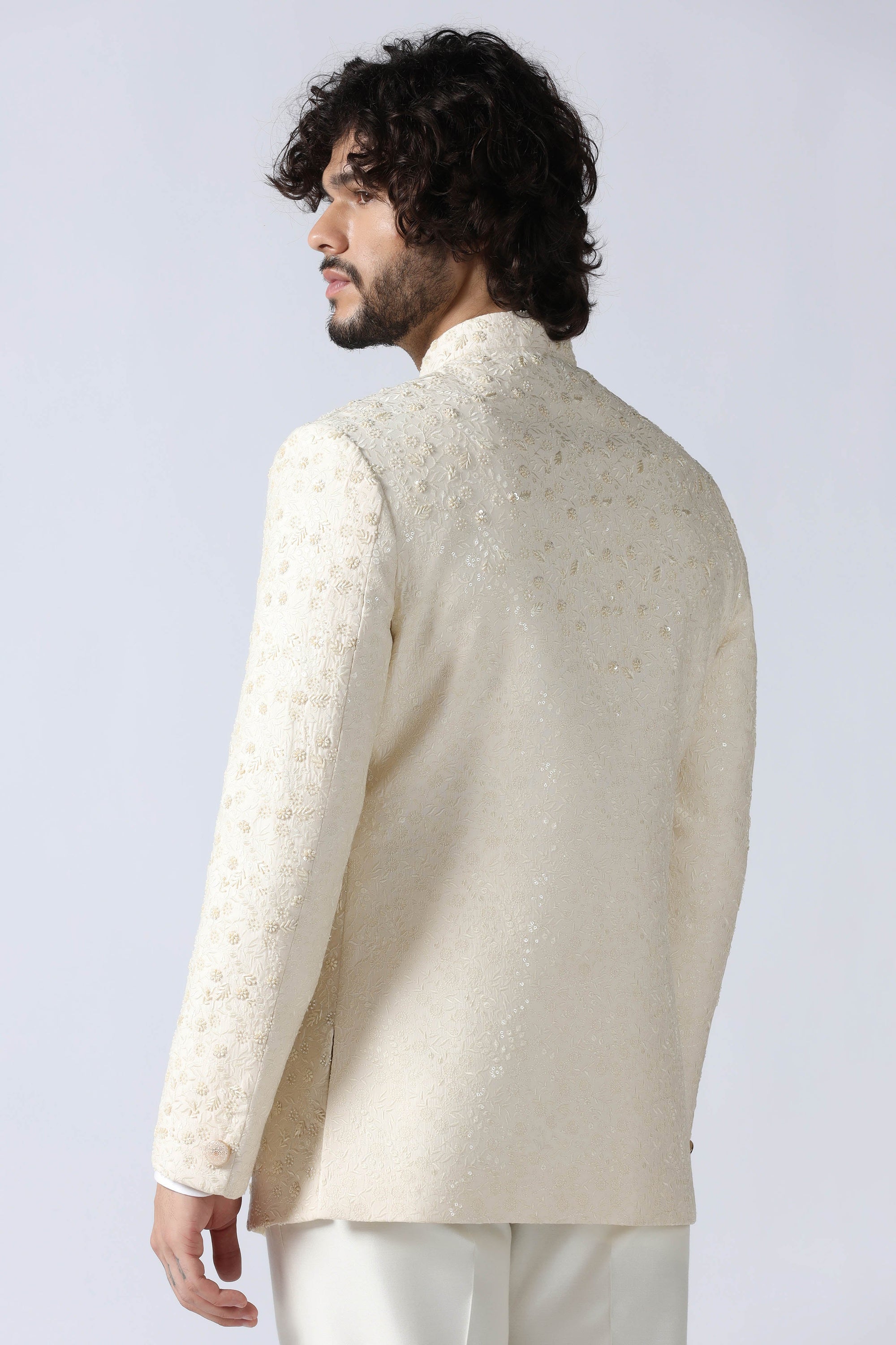 Ivory Embroidered Bandhgala