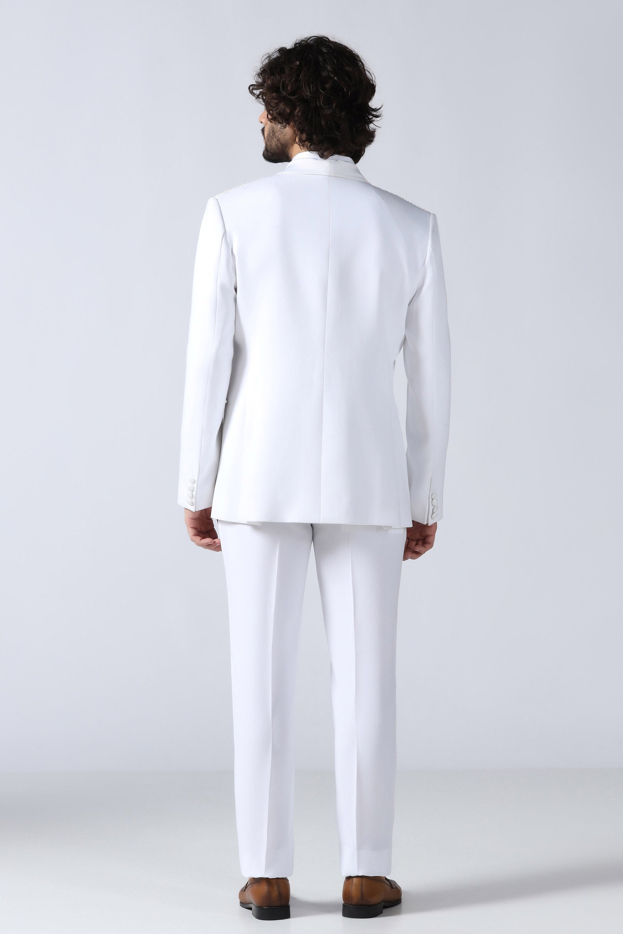 White Embroidered Tuxedo