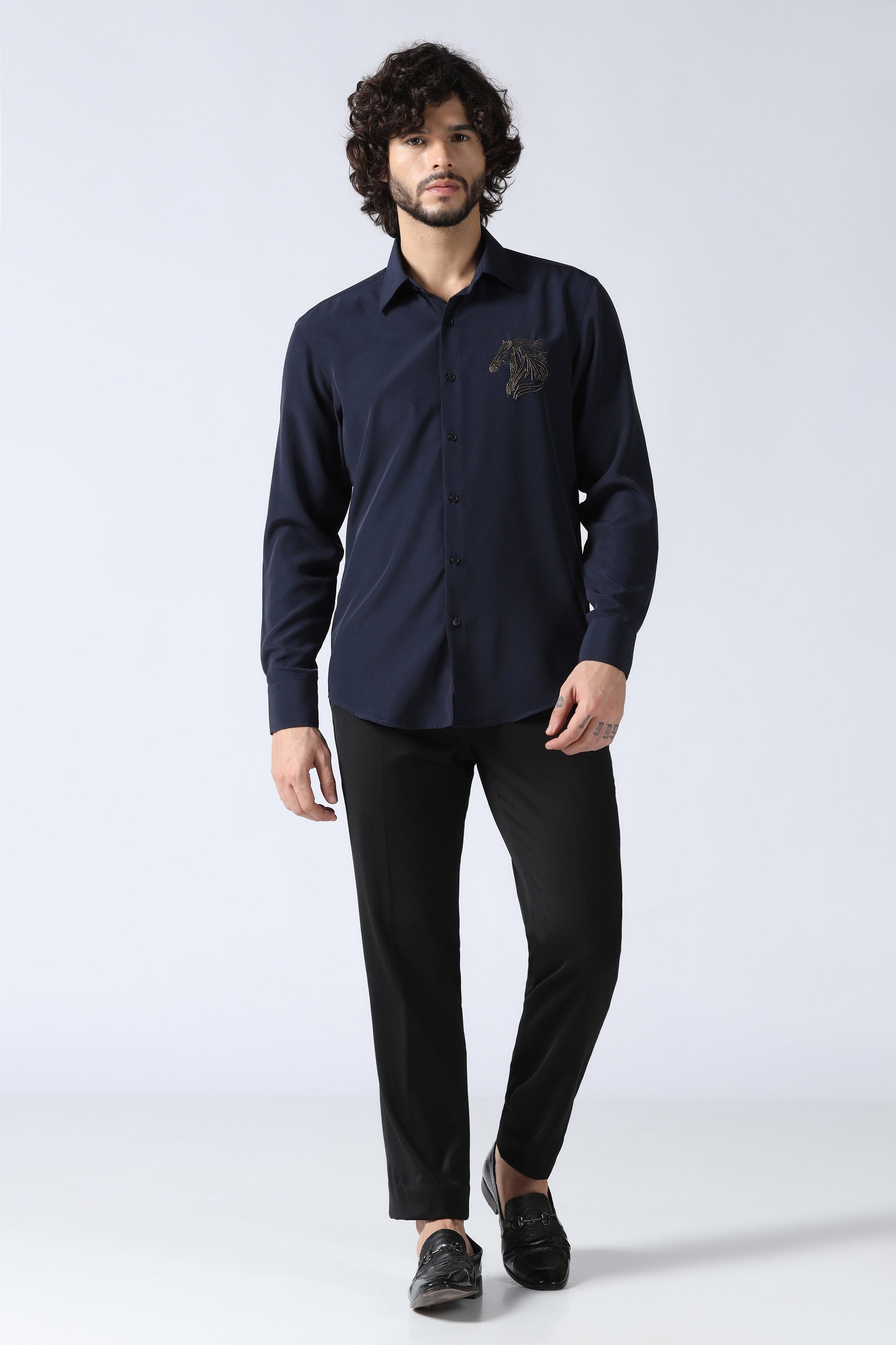 Navy Motif Shirt