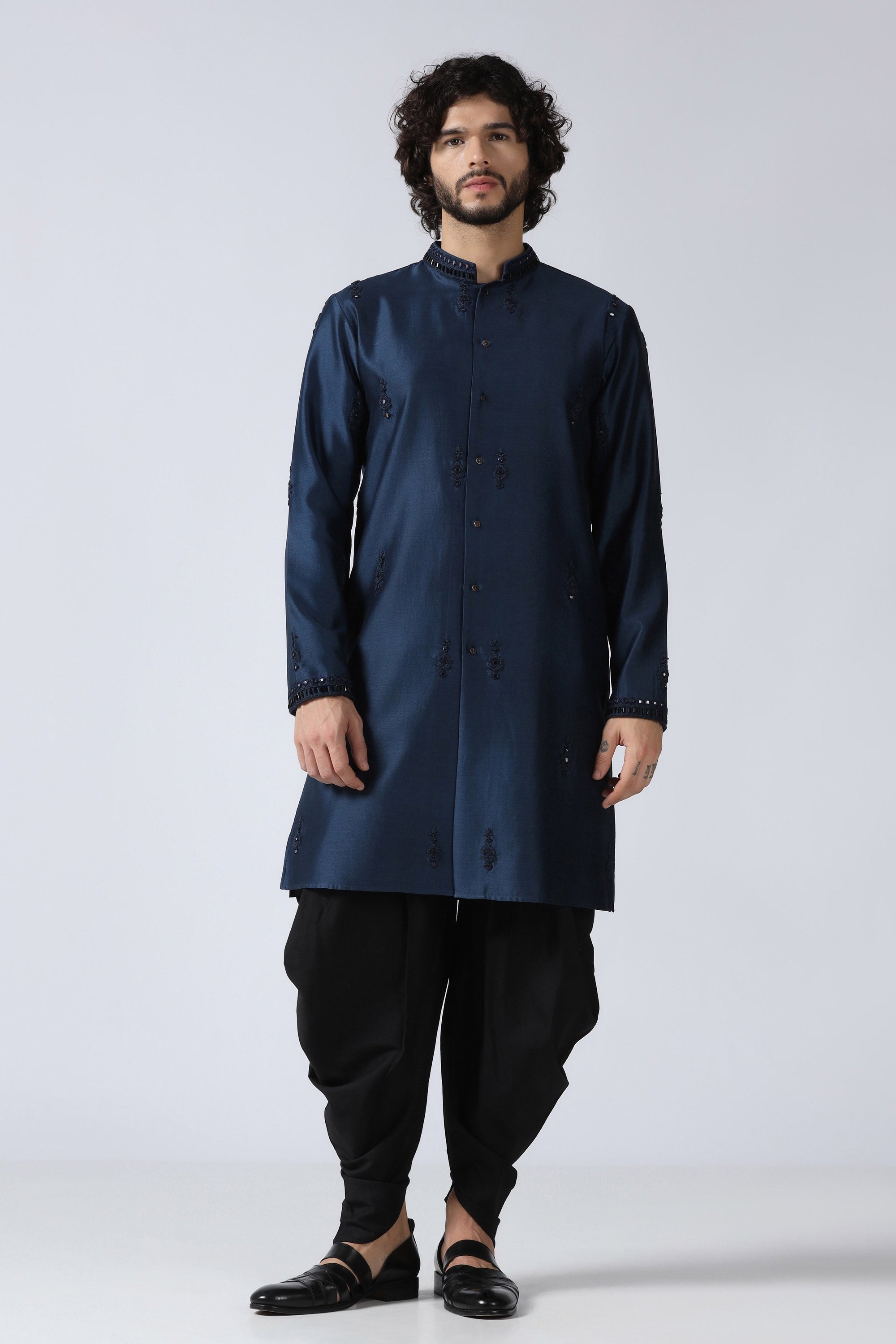 Navy Mirror Kurta