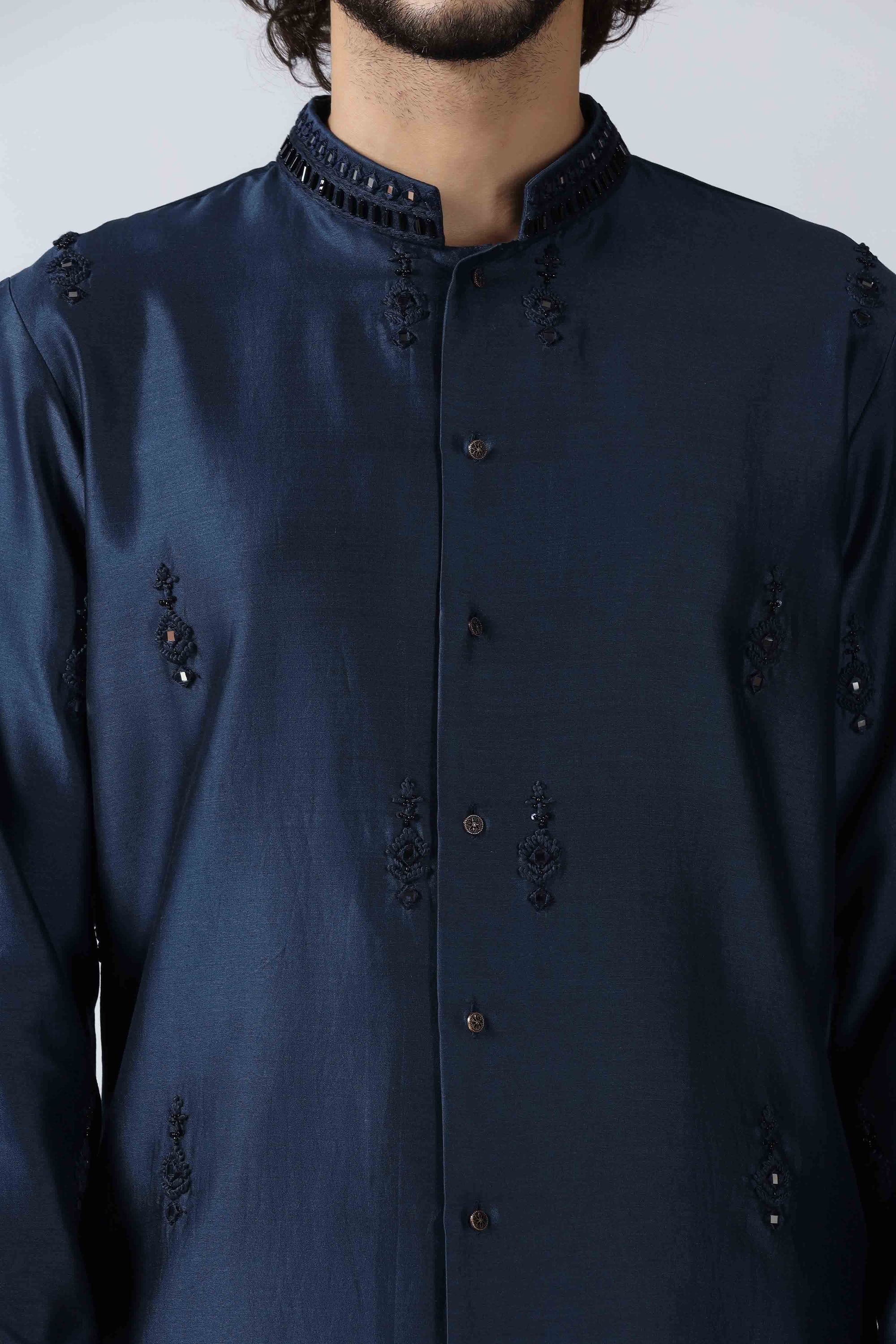 Navy Mirror Kurta