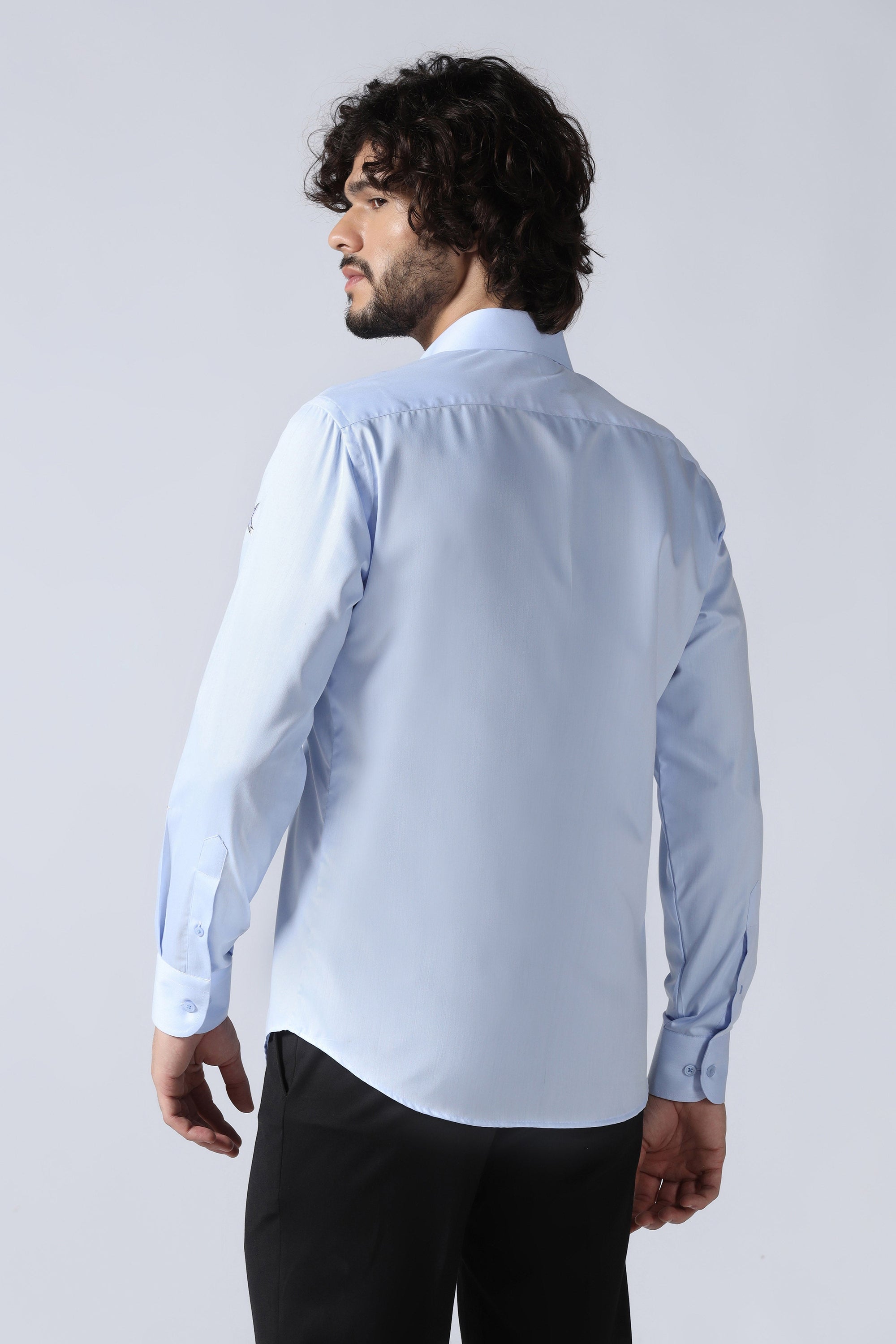 Light Blue Embroidered Shirt