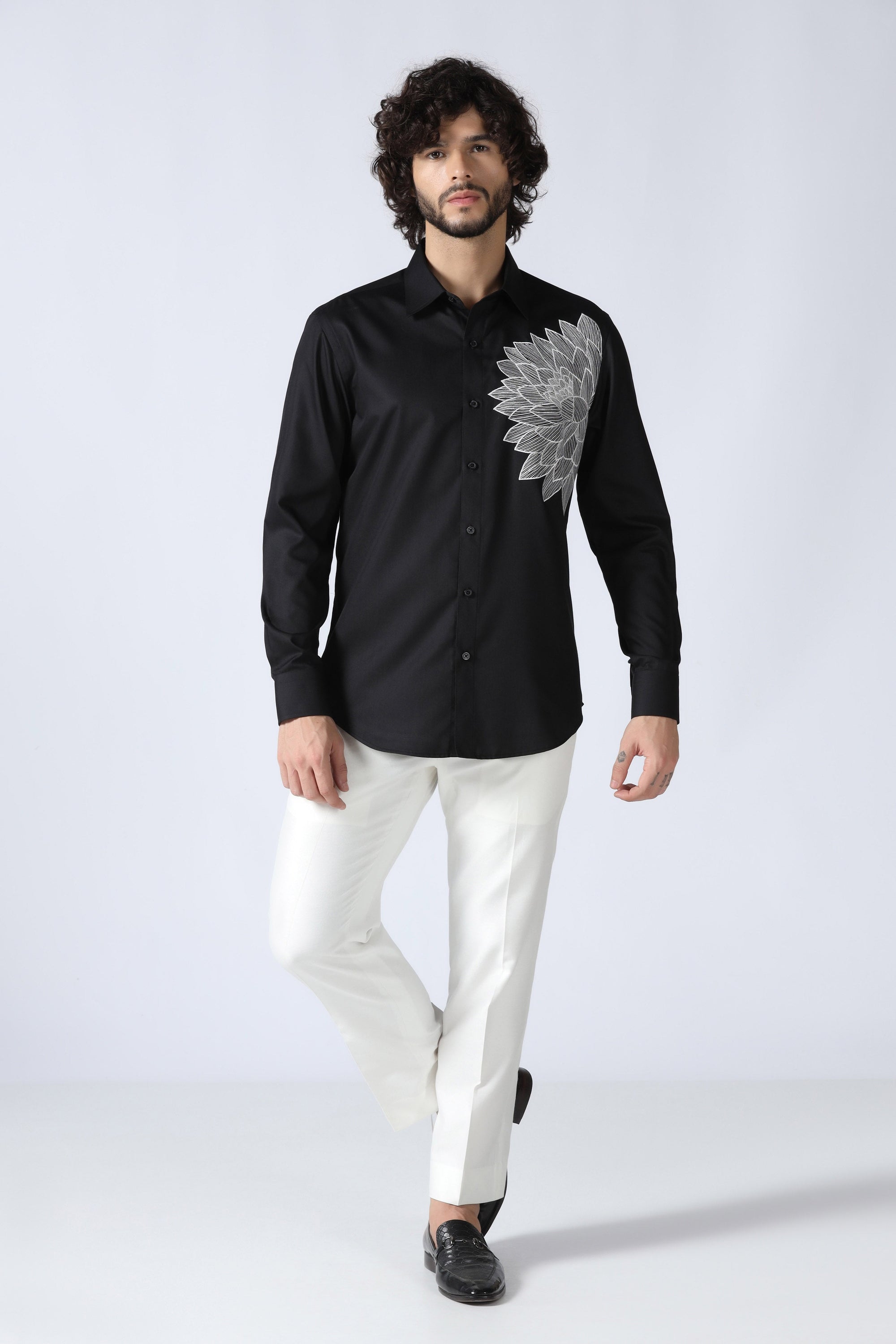 Black Floral Shirt