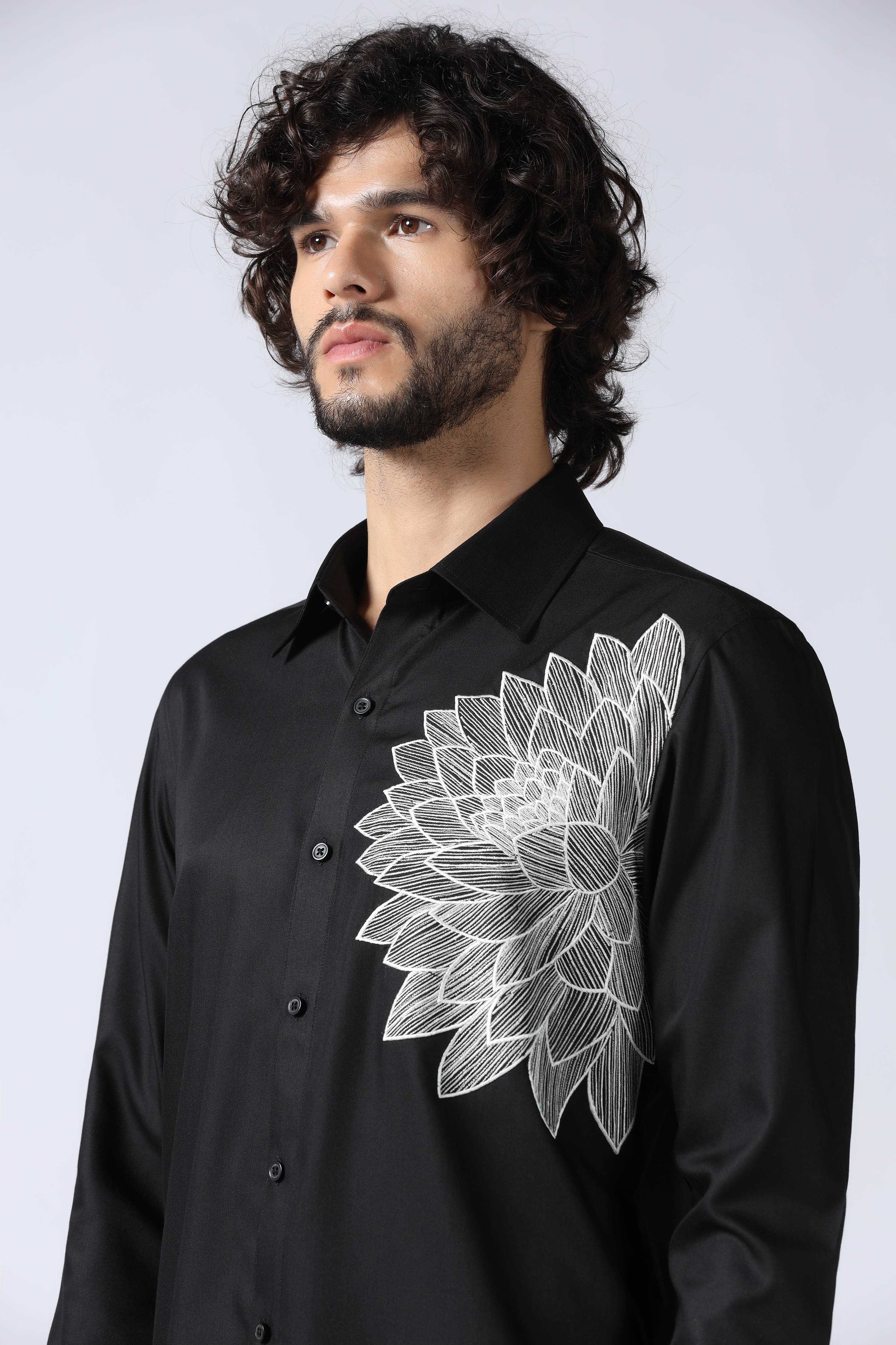 Black Floral Shirt