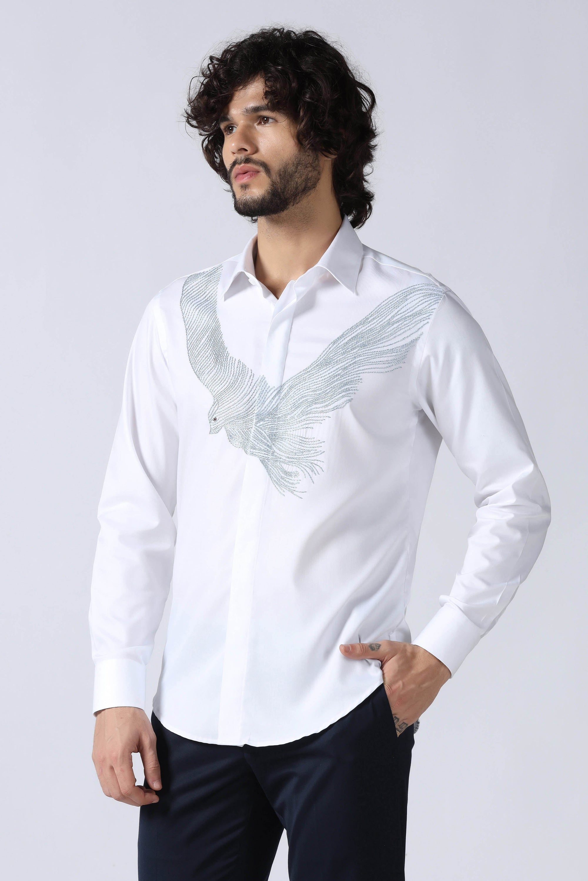 White Embroidered Shirt