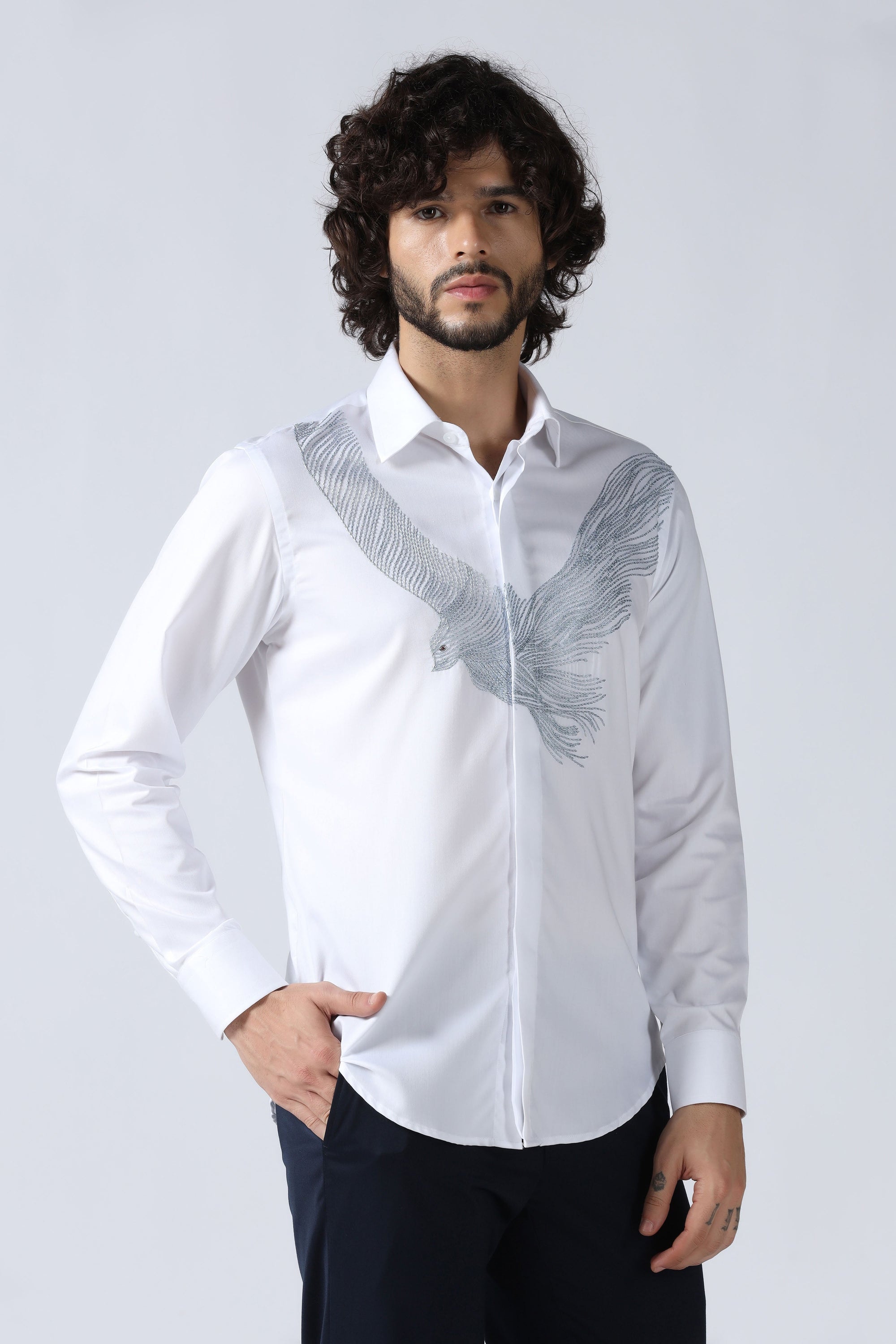 White Embroidered Shirt