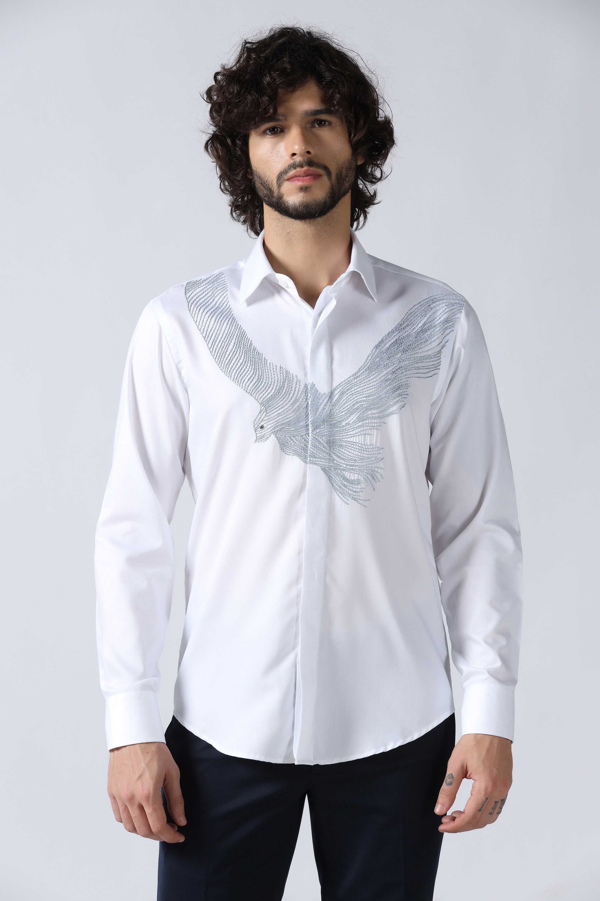 White Embroidered Shirt