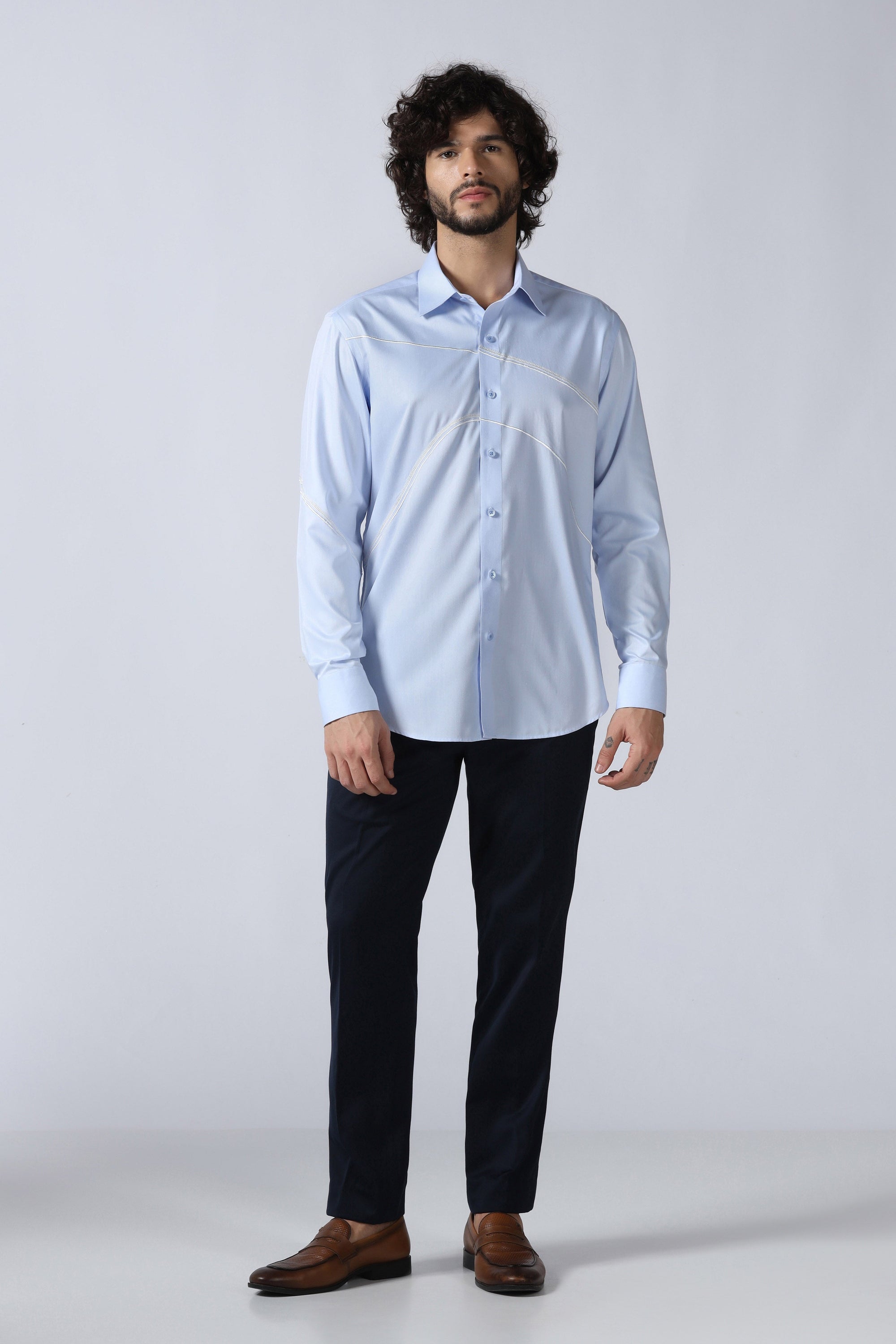Light Blue Abstract Shirt