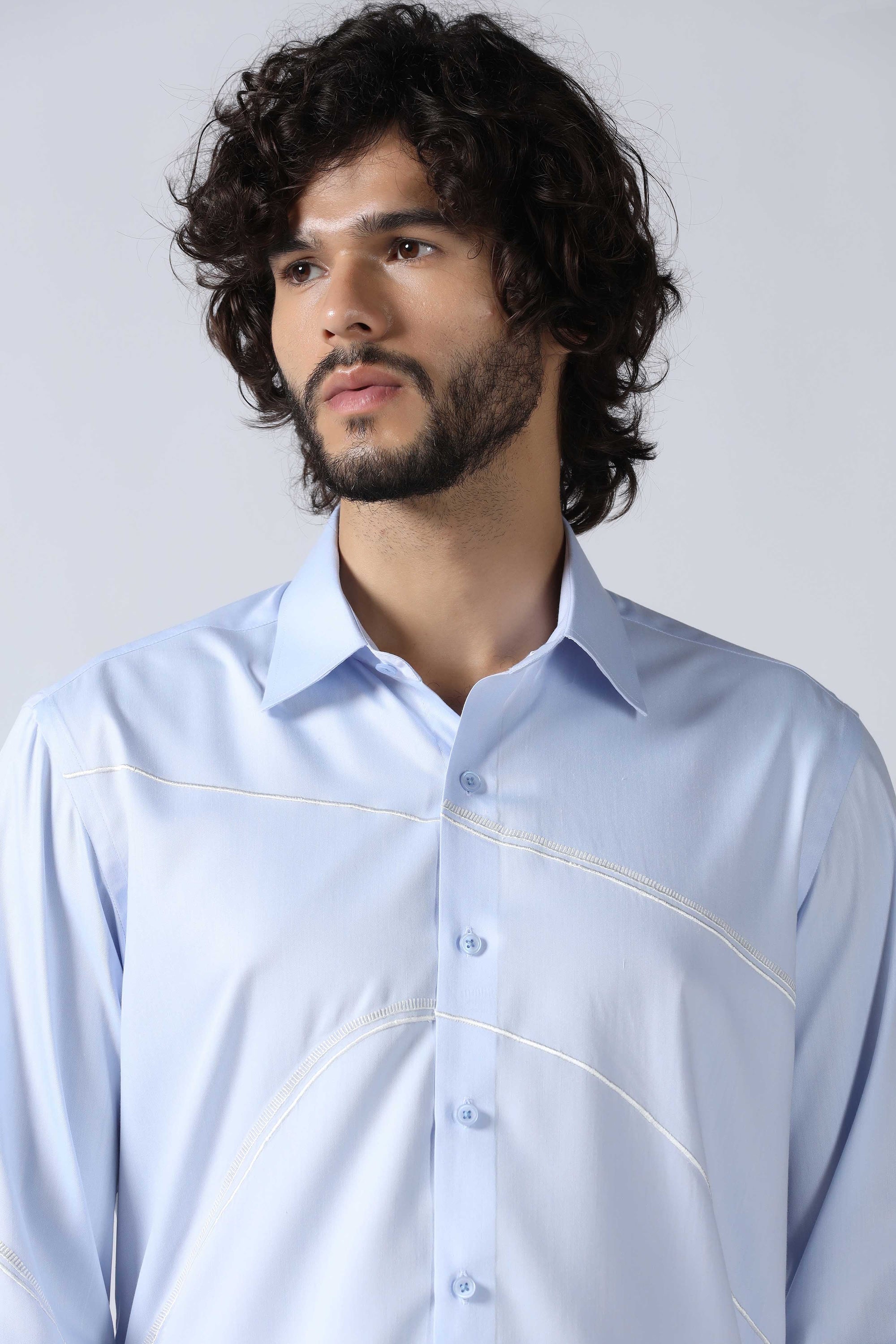 Light Blue Abstract Shirt