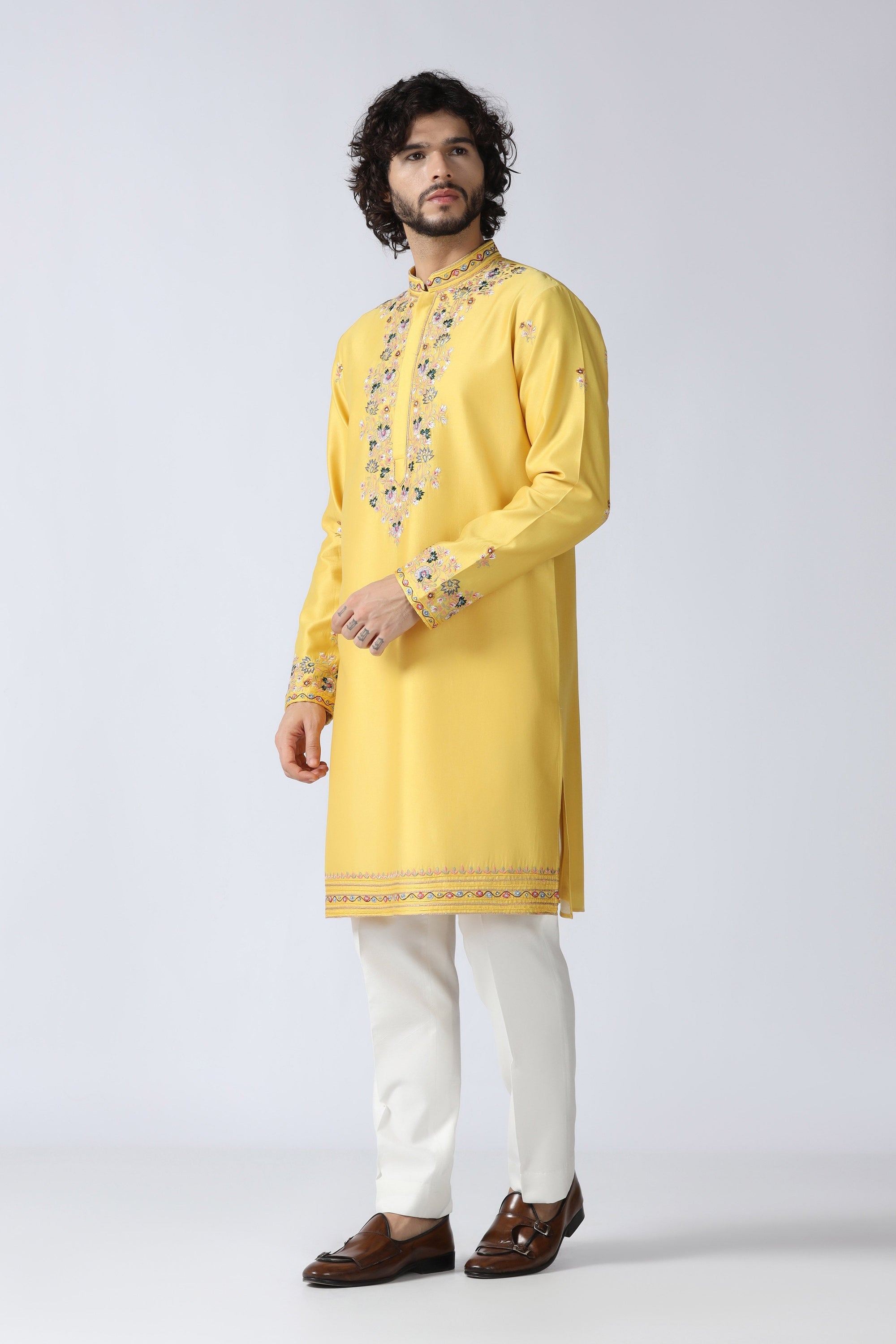Yellow Embroidered Kurta Set