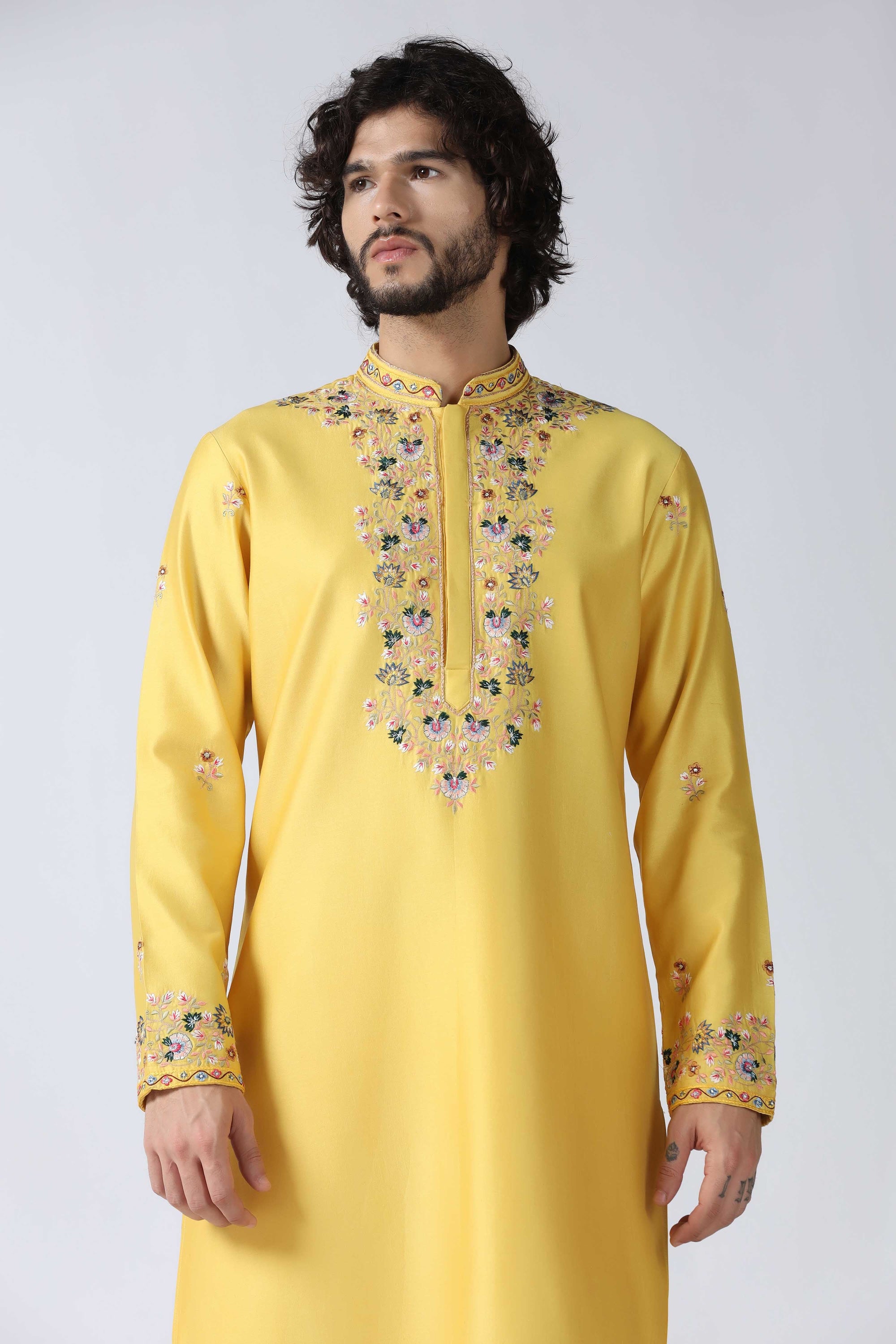 Yellow Embroidered Kurta Set