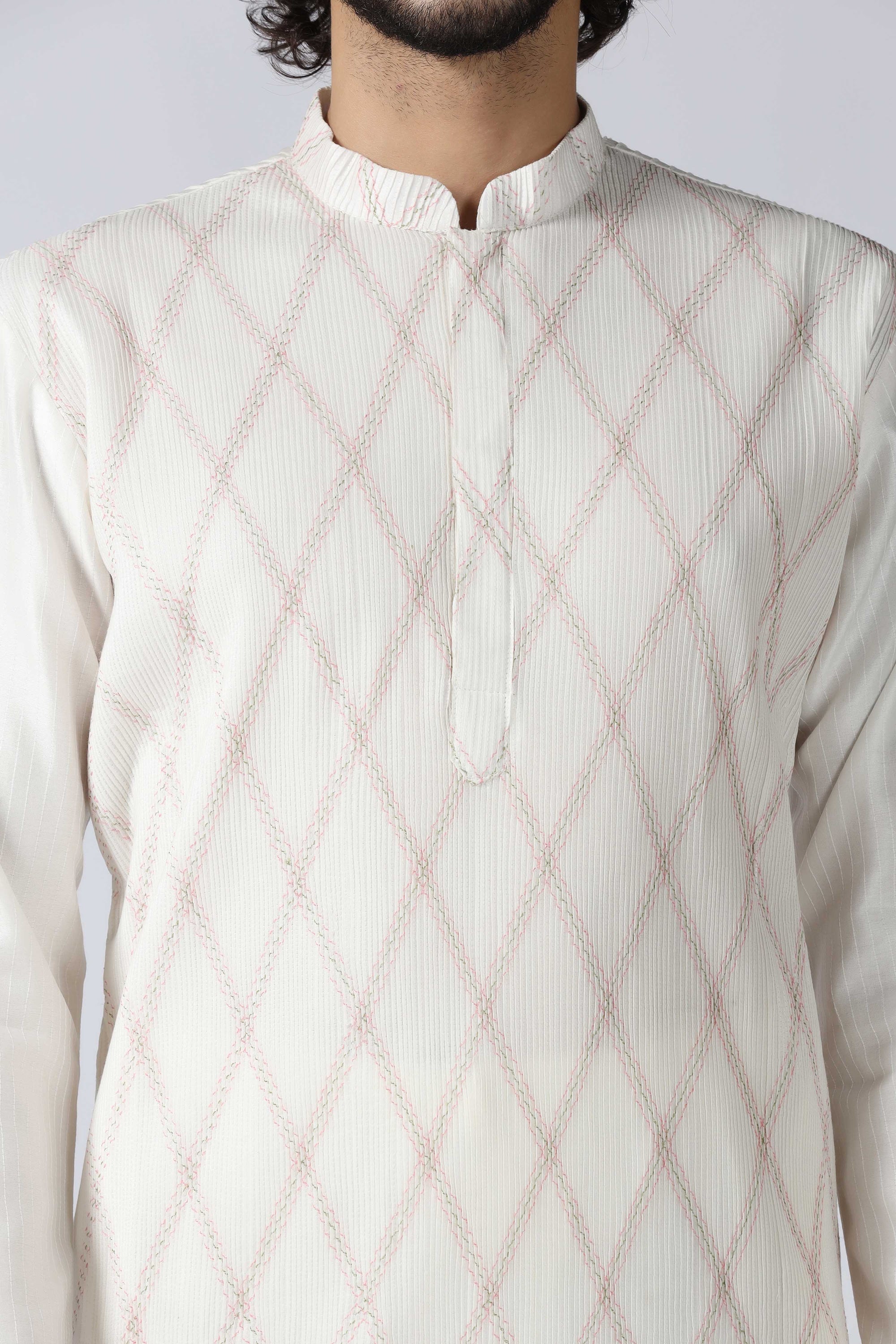 Ivory Pintuck Kurta