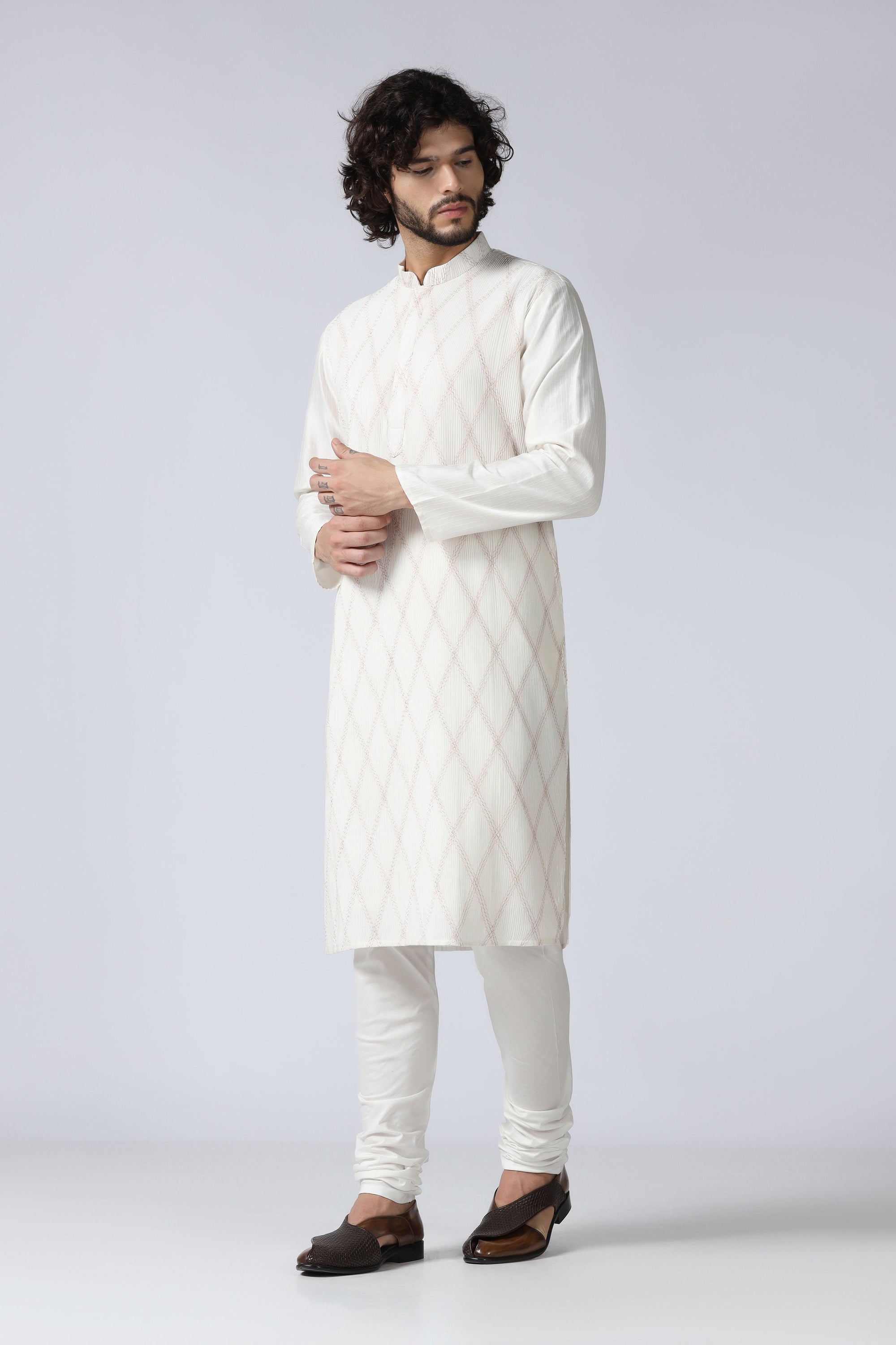 Ivory Pintuck Kurta