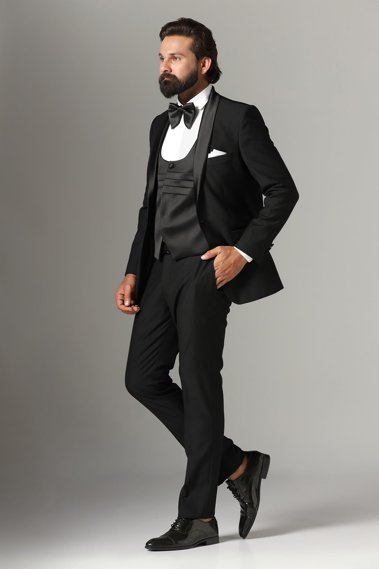 Elevate your formal look with our 3-Piece Black Tuxedo. Shop Now!