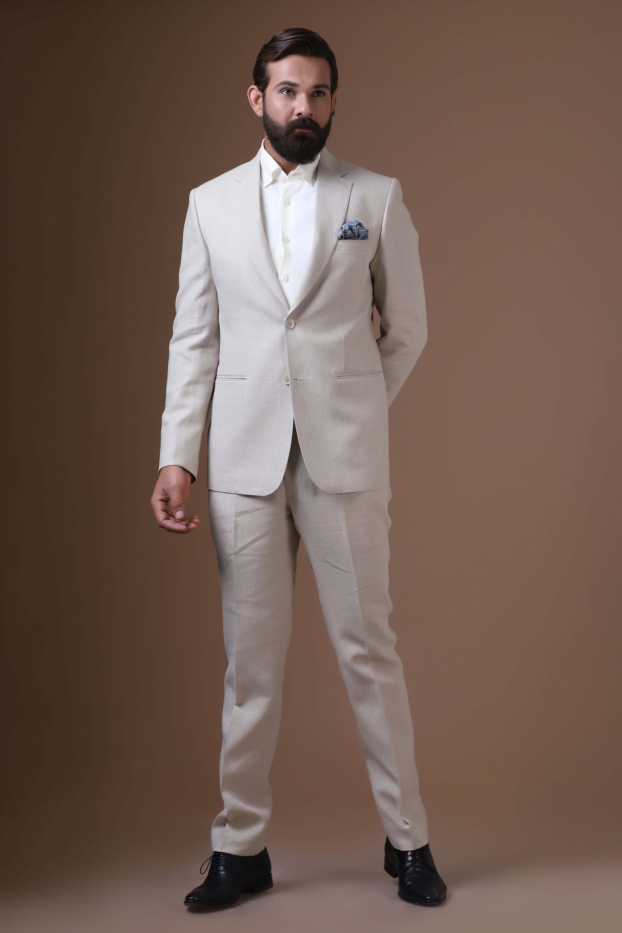 Elevate your style with our Two-Piece suit crafted from 100% Irish Linen. Shop Now!