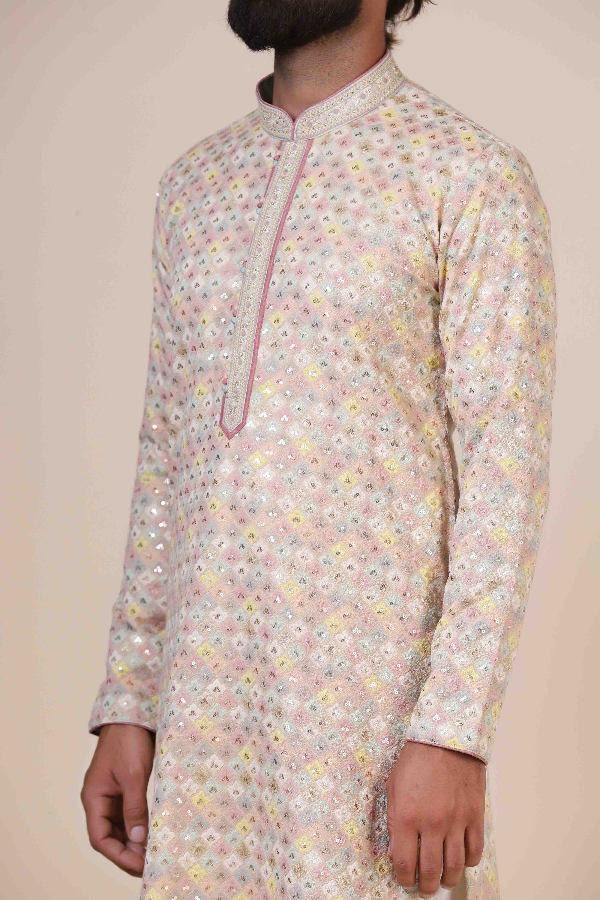 Embrace tradition and elegance in our multicolor Kurta Pajama, crafted from cotton fabric. Shop Now!