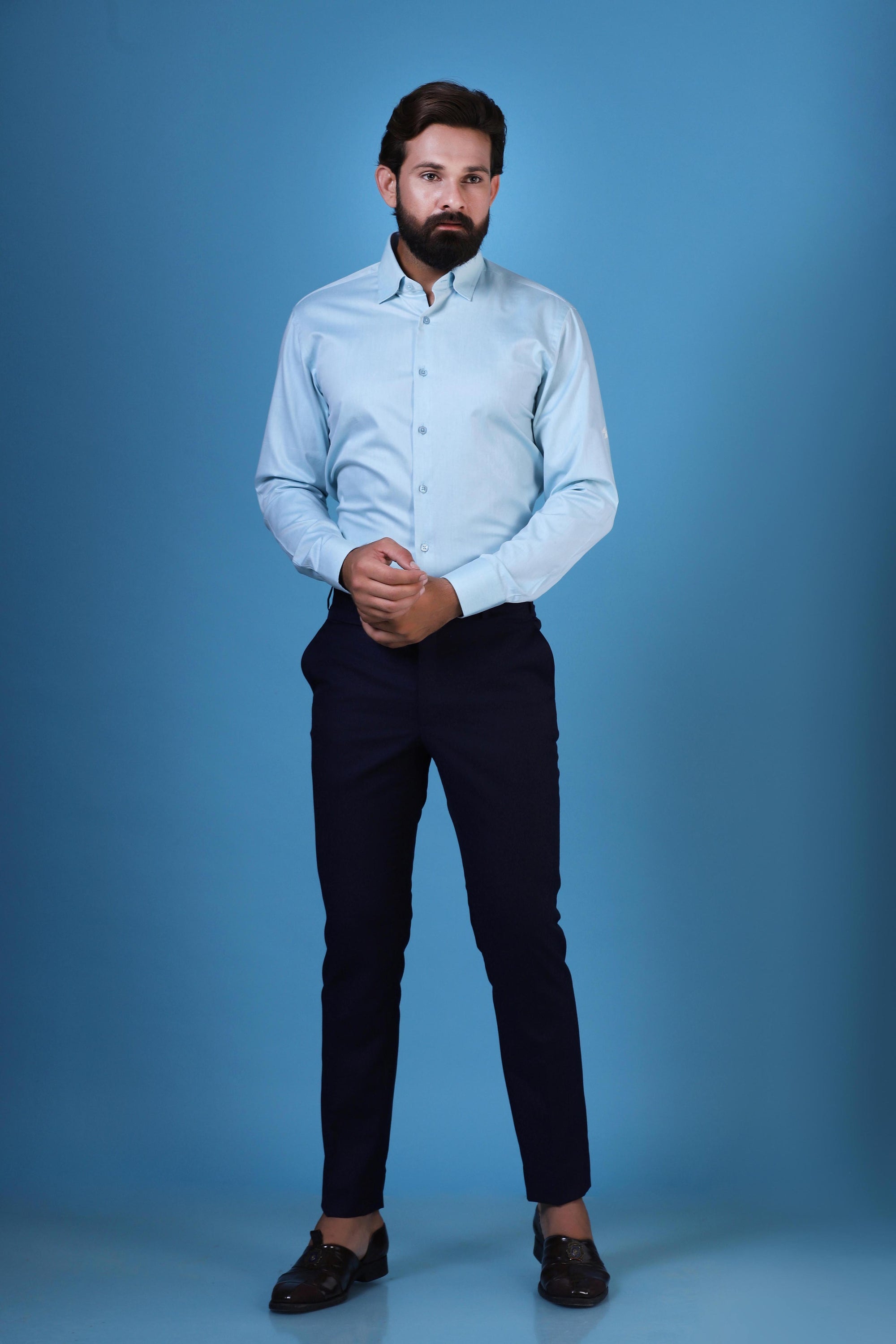 Elevate your wardrobe with a versatile Basic Blue Shirt, perfect for any occasion. Shop Now!