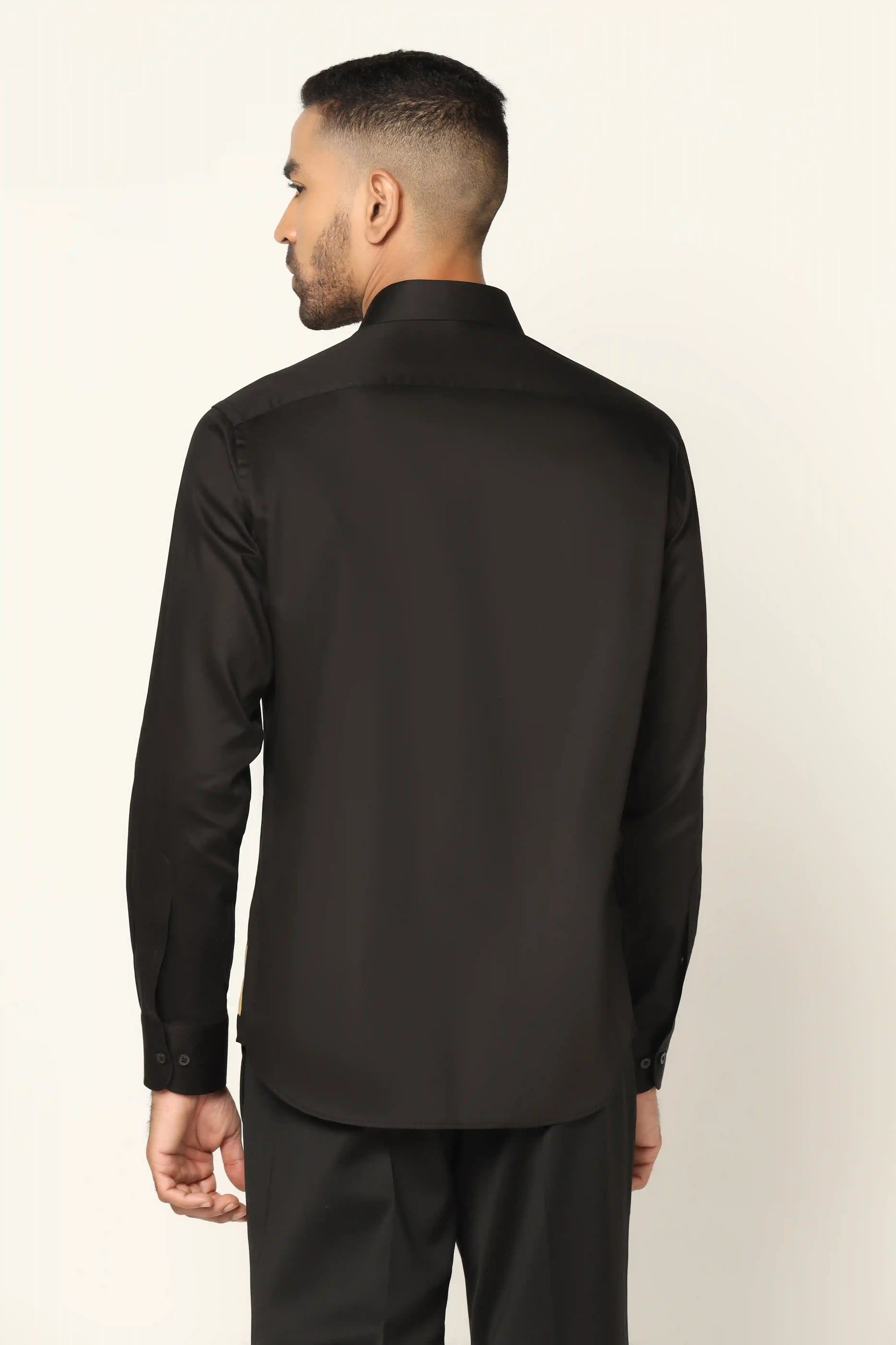 Step into style with this exquisite Black Designer Shirt. Shop Now!