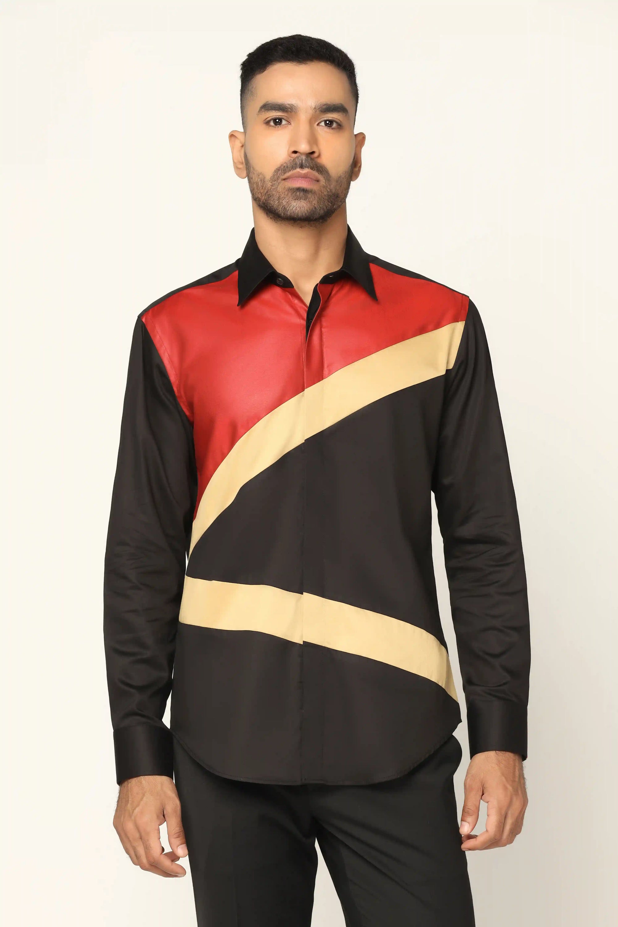 Step into style with this exquisite Black Designer Shirt. Shop Now!