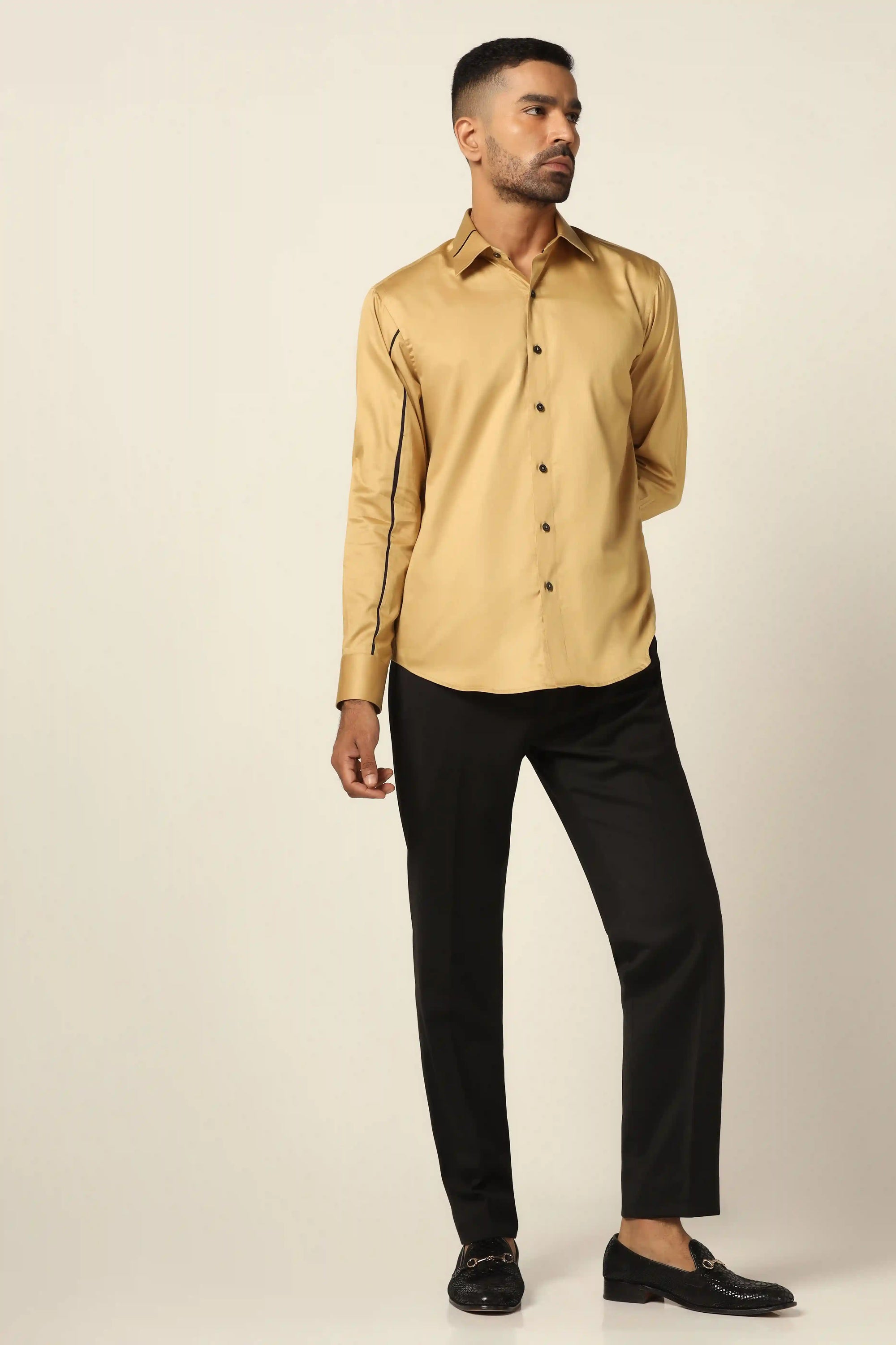 Add elegance to your style with our premium beige designer shirt Shop Now!