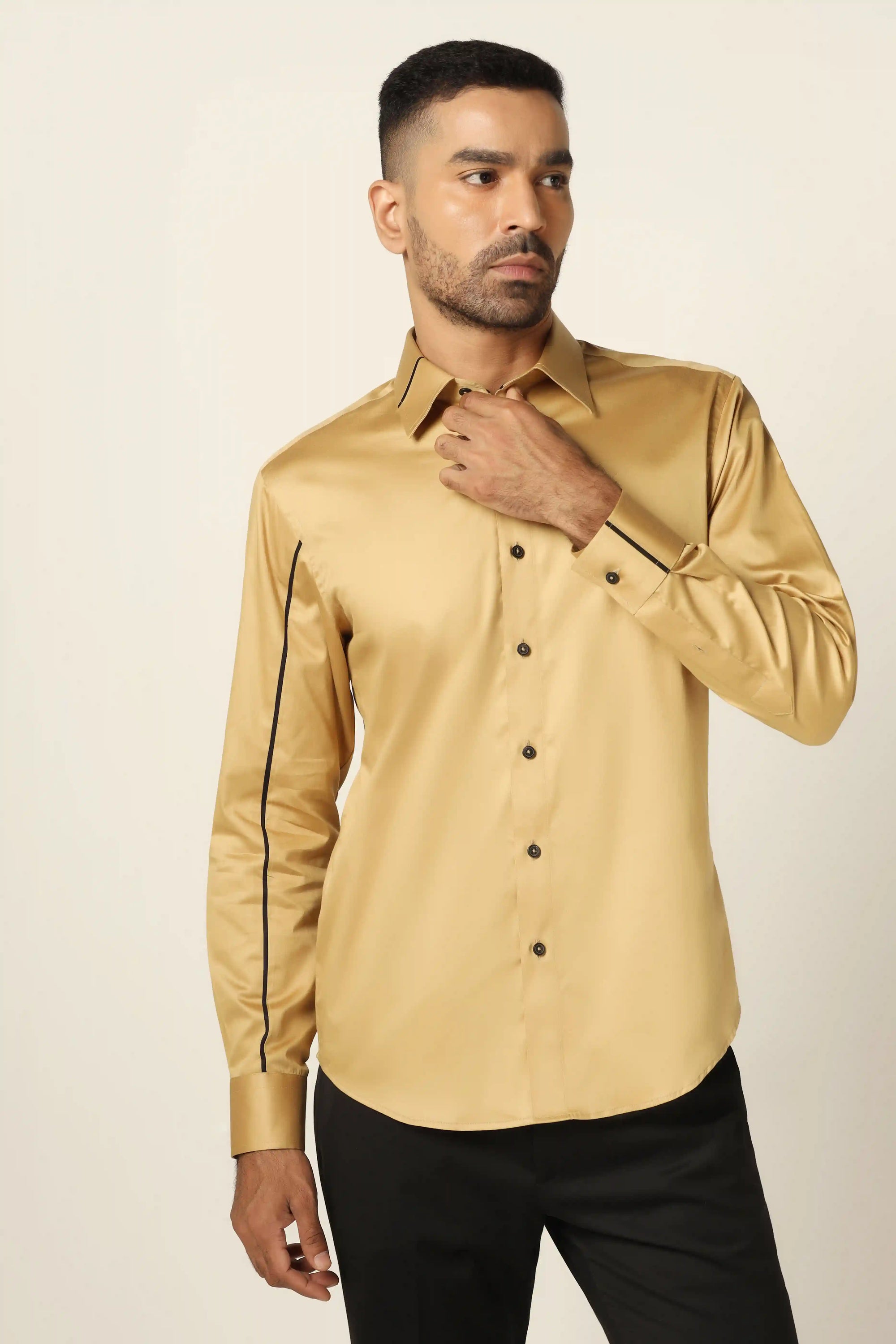 Add elegance to your style with our premium beige designer shirt Shop Now!