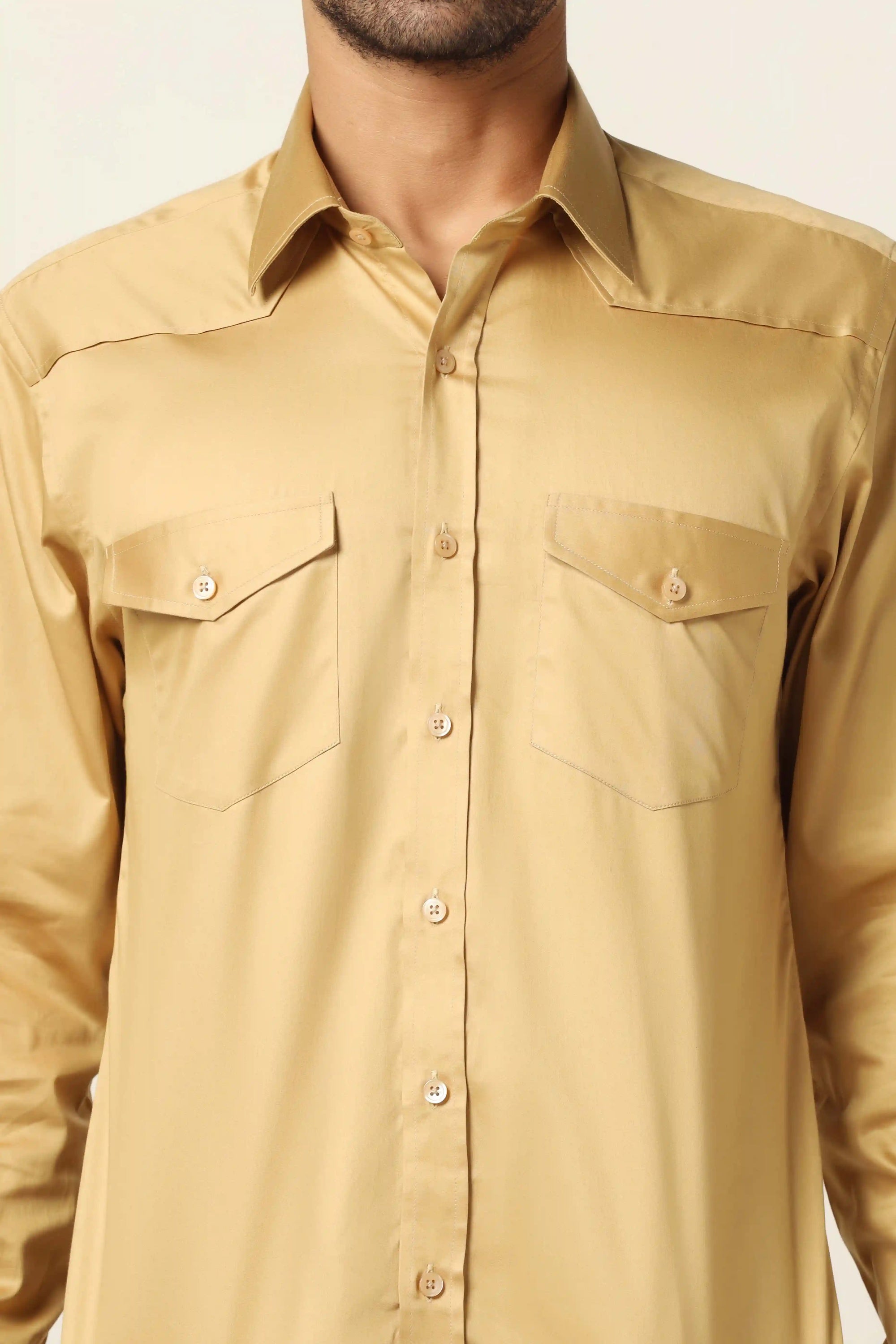 Embrace effortless style with the Beige Safari Shirt. Shop Now!