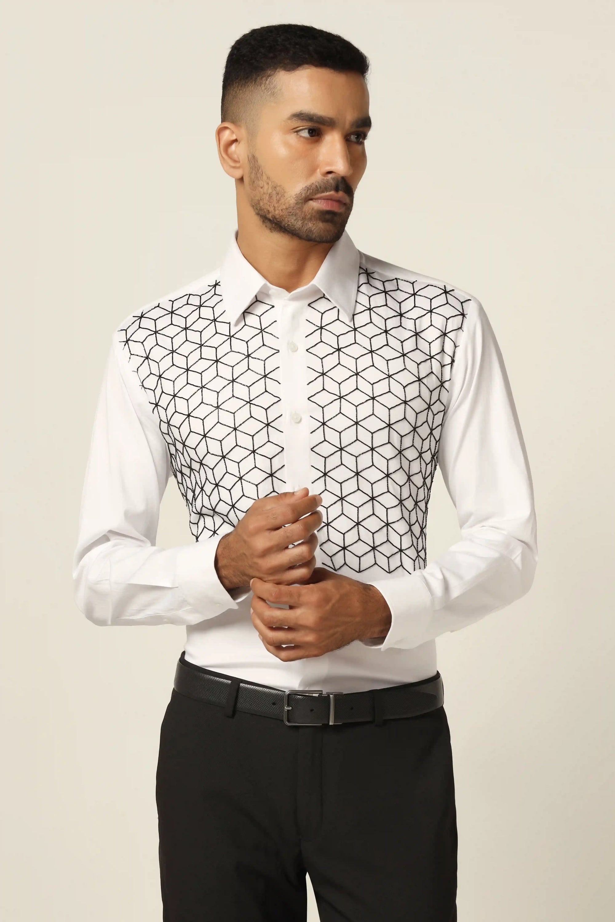 Upgrade your wardrobe with our Cube Tuxedo Shirt , designed for comfort. Shop Now!