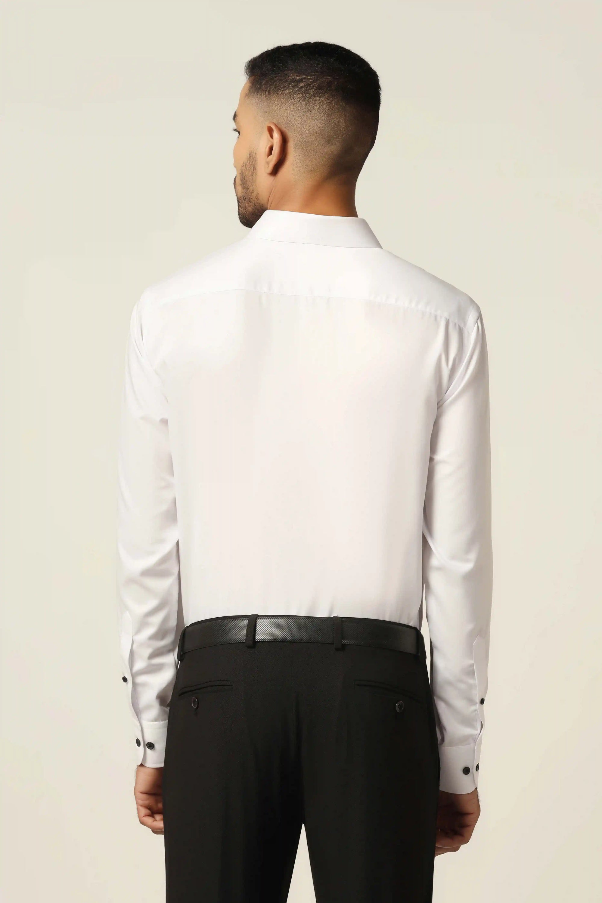 Elevate your wardrobe with our premium white tuxedo shirt. Shop now!